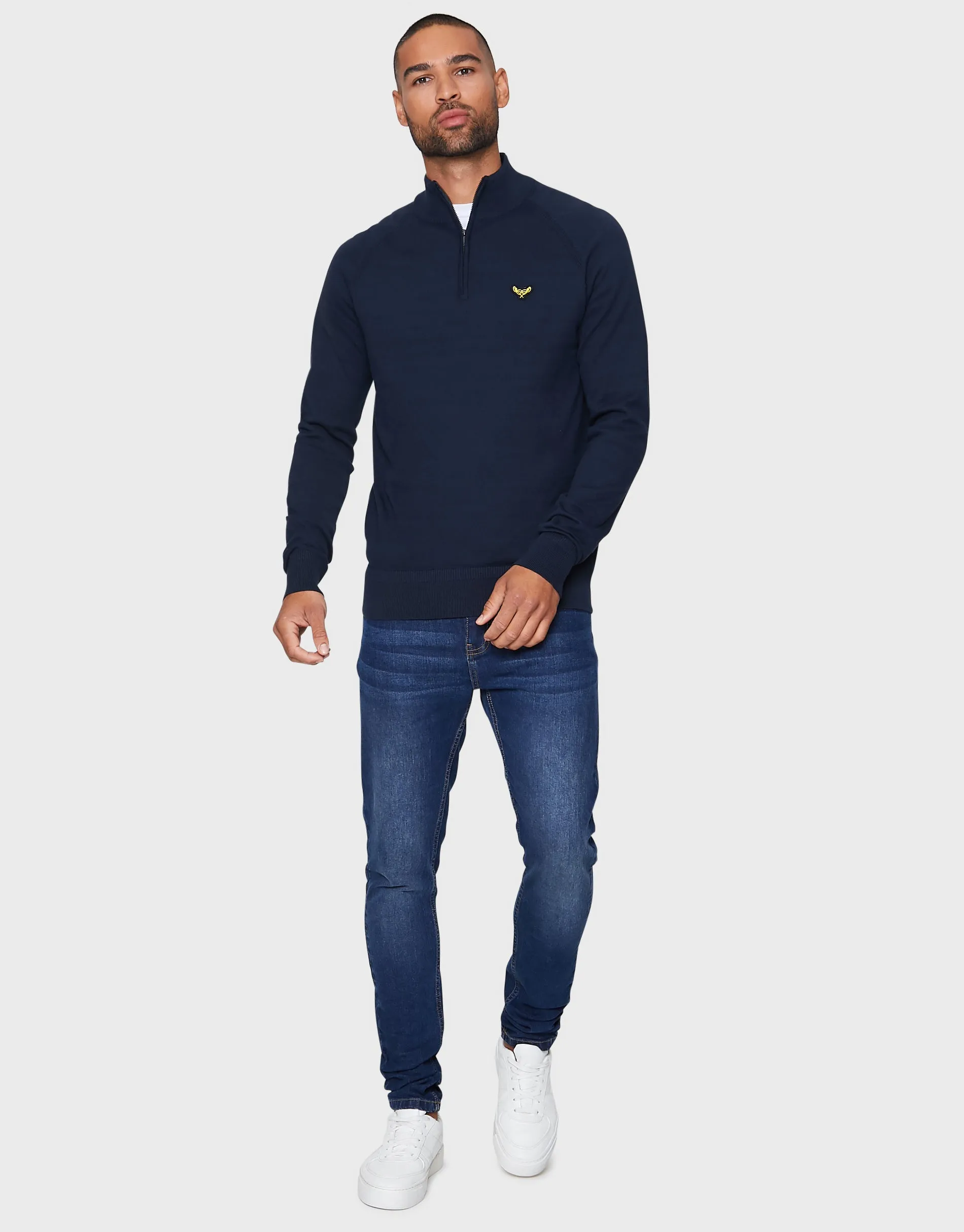 Men's Navy Quarter Zip Jumper sold by Threadbare product image thumbnail 3