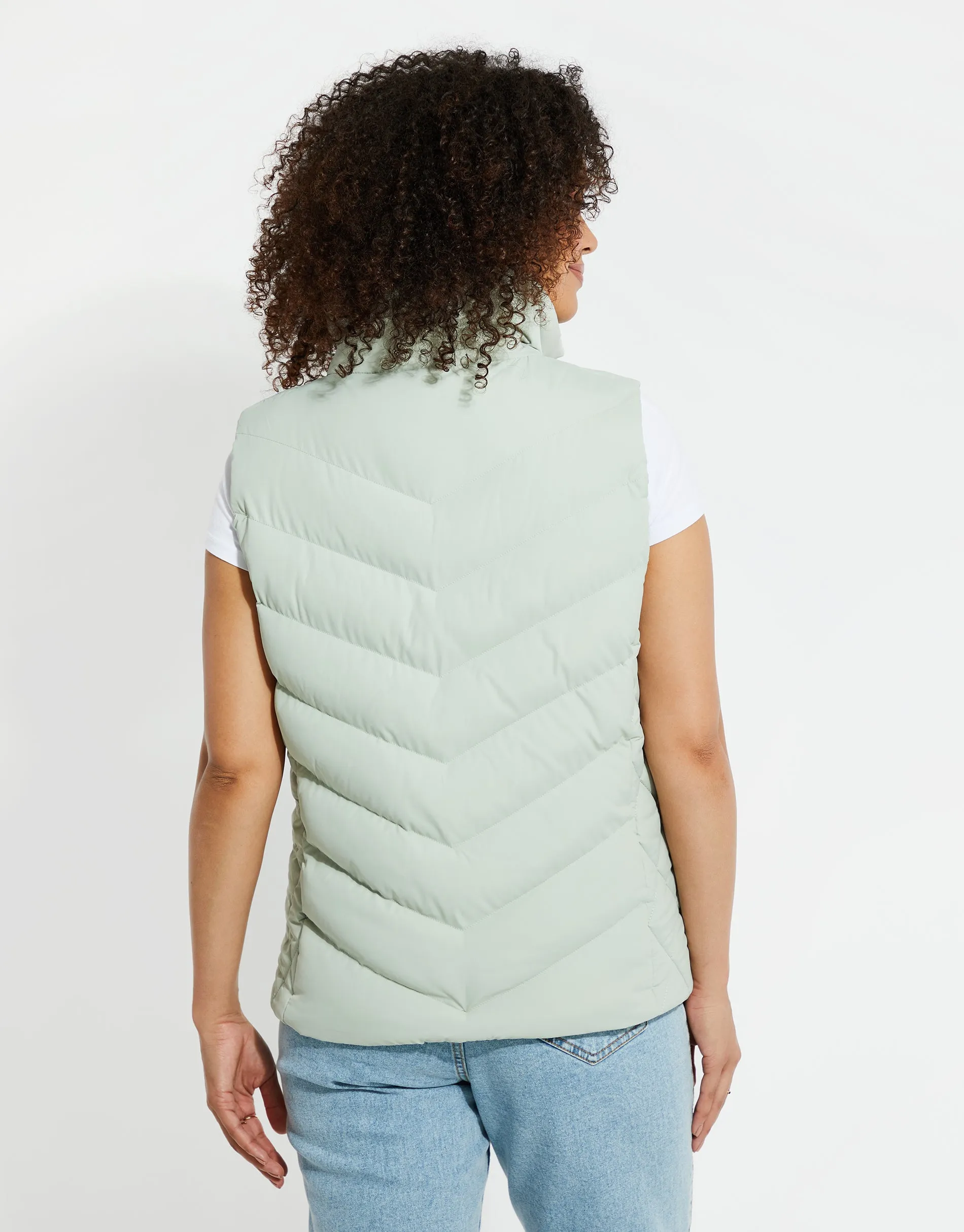 Women's Sage Quilted Gilet sold by Threadbare product image thumbnail 2