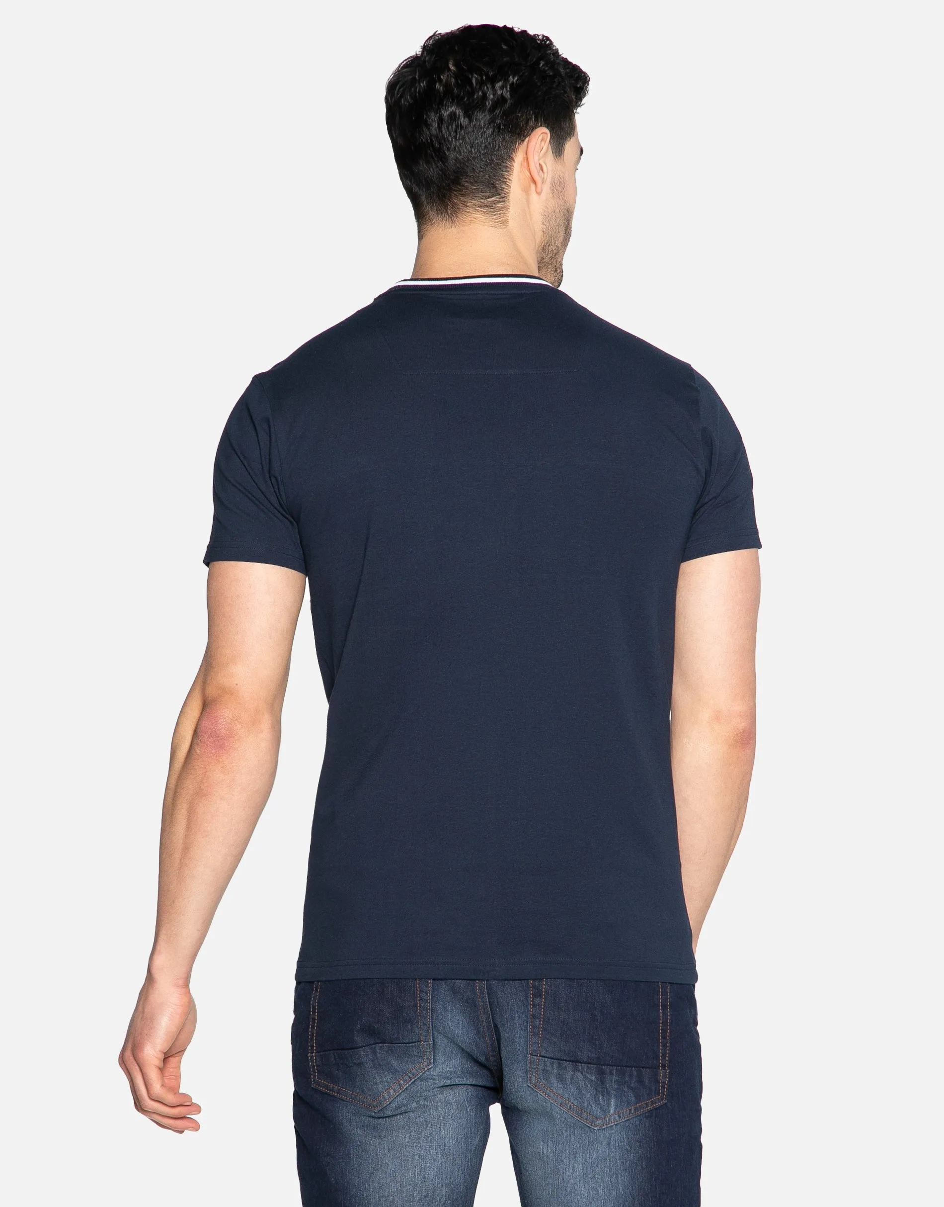 Men's Navy Camo Stripe T-Shirt sold by Threadbare product image thumbnail 2