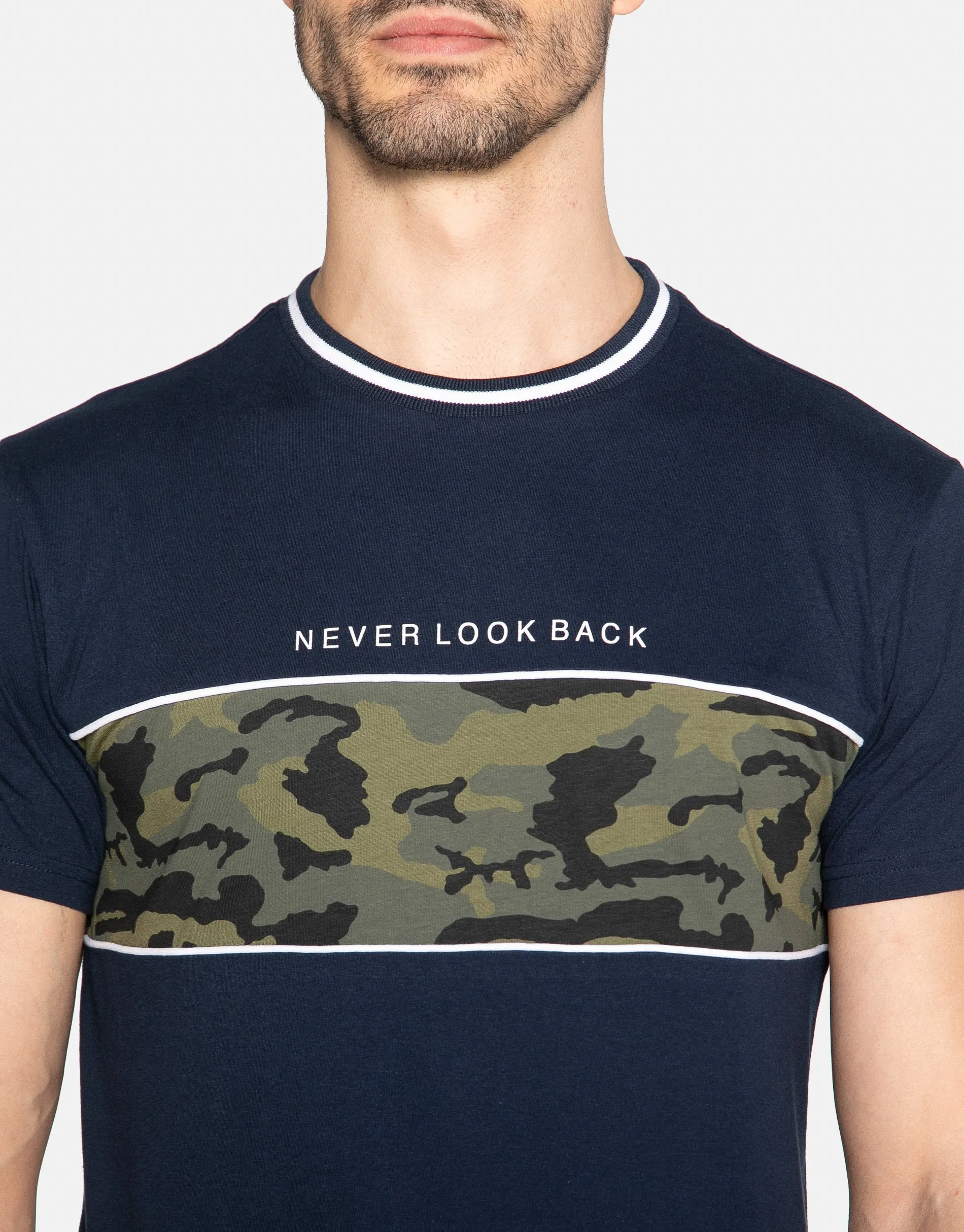 Men's Navy Camo Stripe T-Shirt sold by Threadbare product image thumbnail 4
