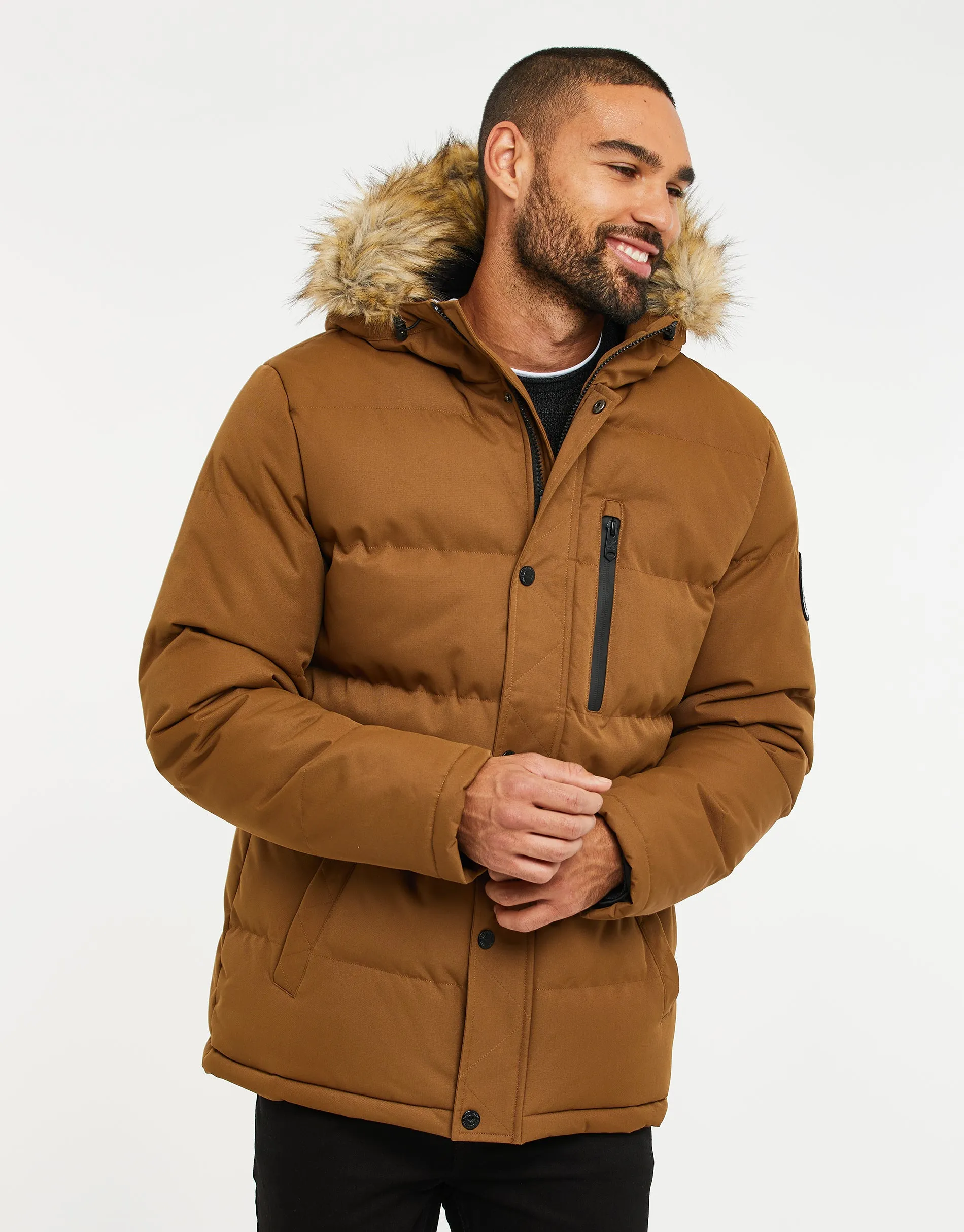Men's Camel Parka Jacket sold by Threadbare