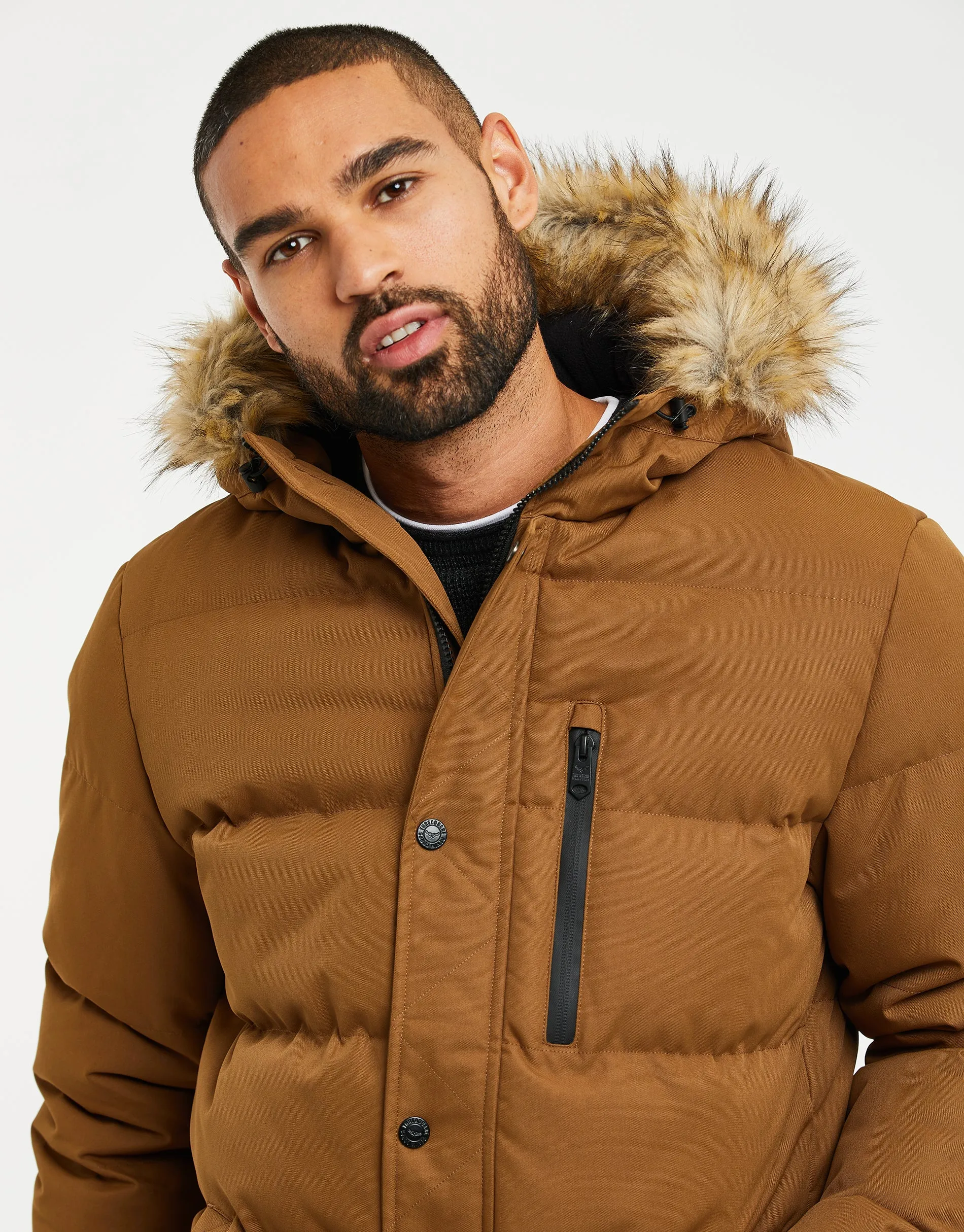 Men's Camel Parka Jacket sold by Threadbare product image thumbnail 4