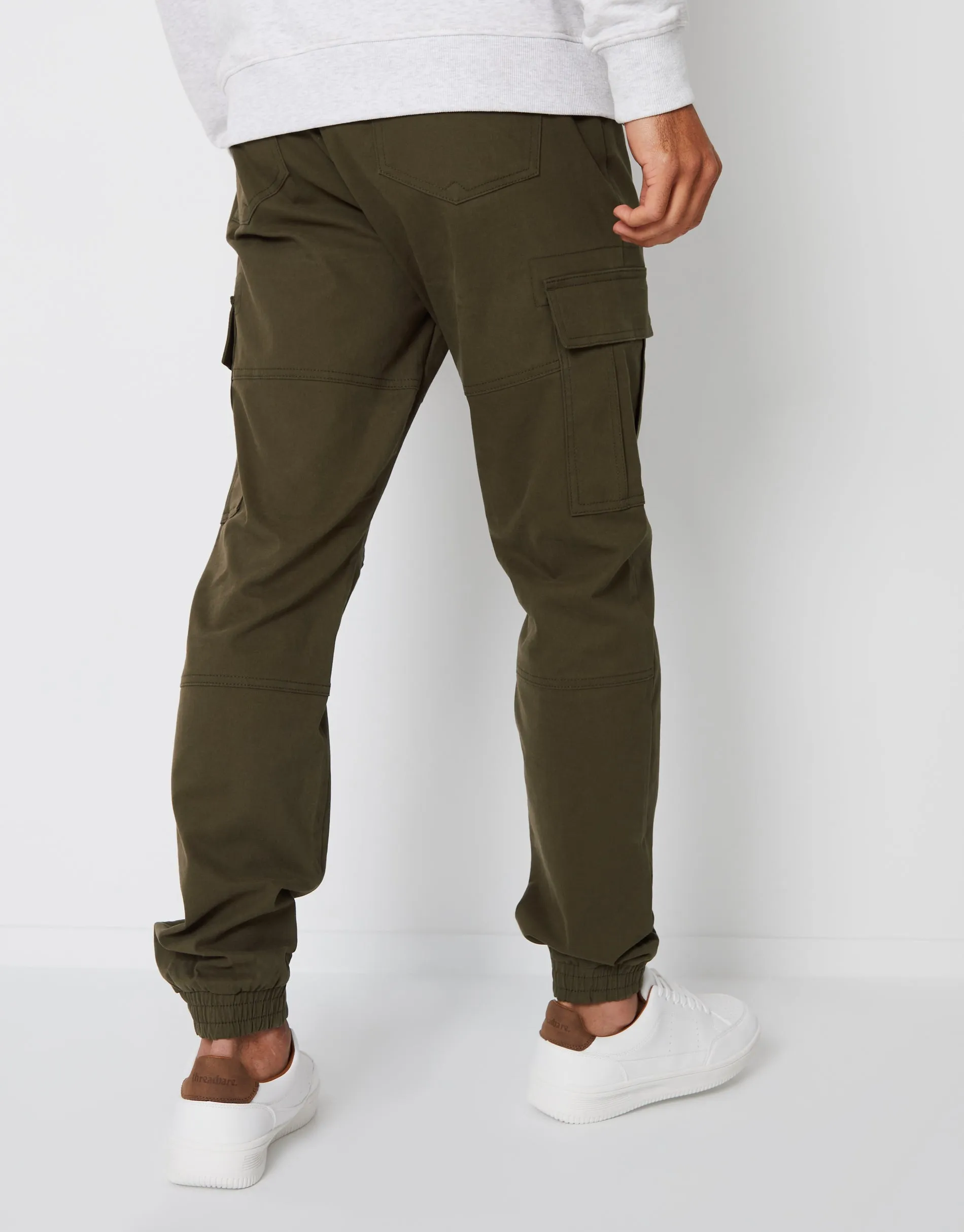 Men's Khaki Jogger Style Cargo Trousers sold by Threadbare product image thumbnail 2