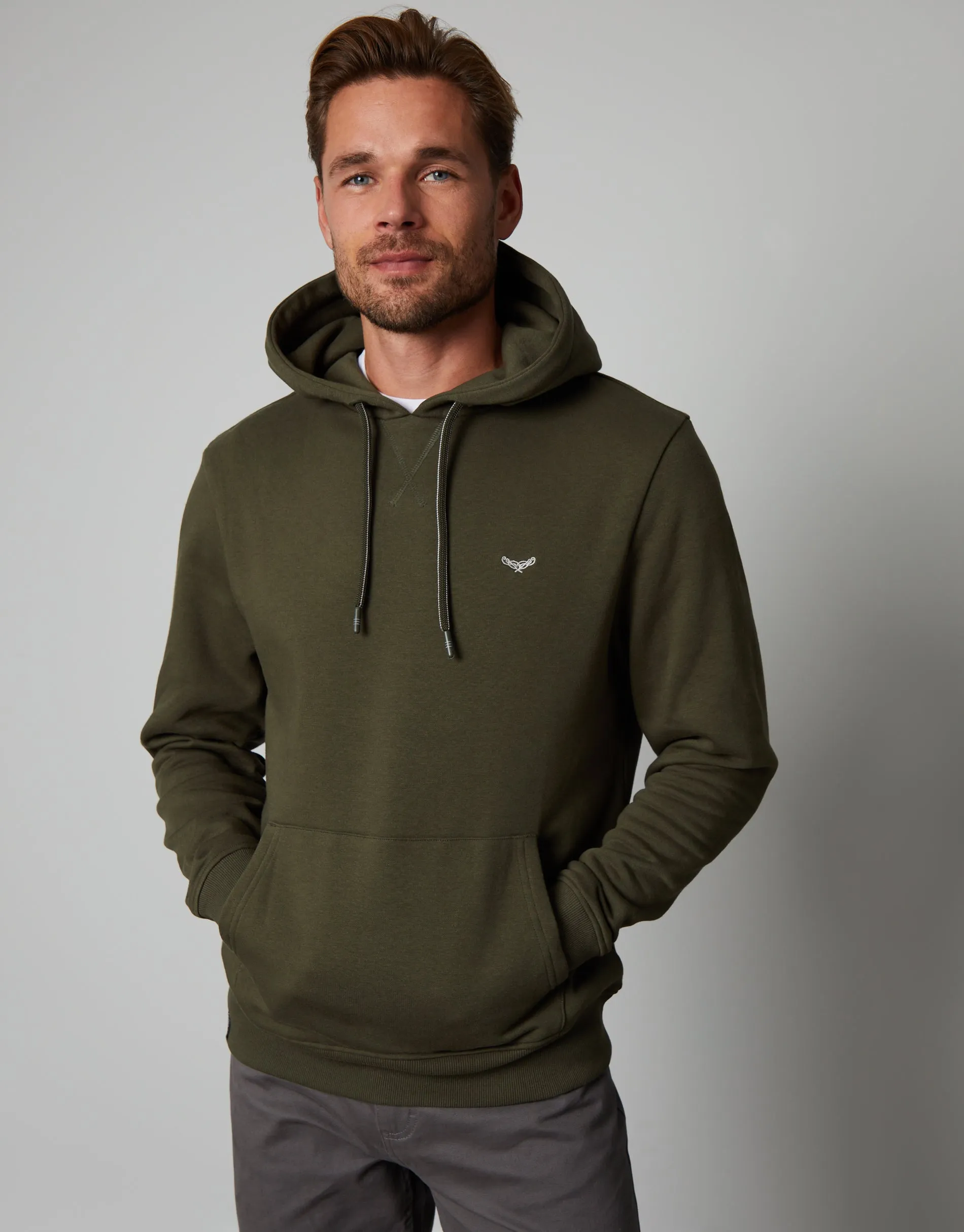 Men's Khaki Pullover Hoodie sold by Threadbare