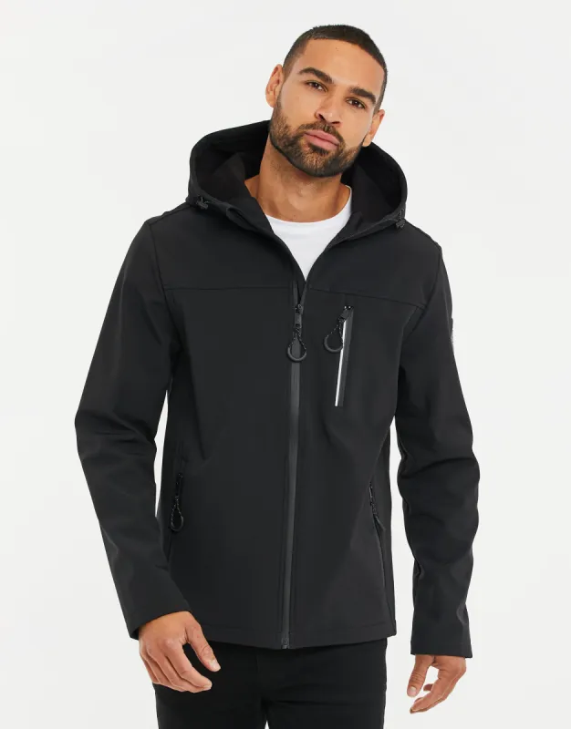 Men's Black Lightweight Hooded Jacket sold by Threadbare