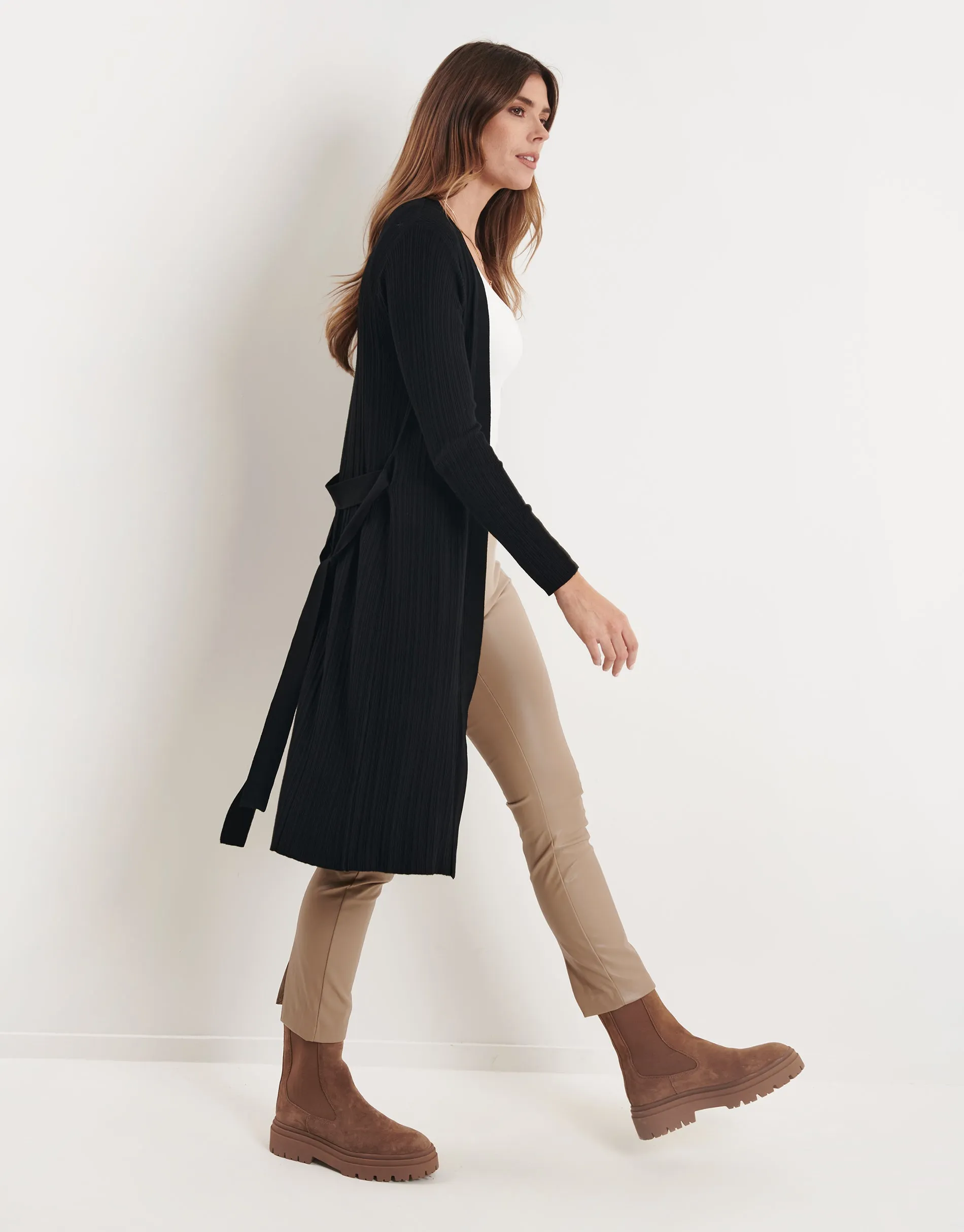 Women's Black Longline Cardigan sold by Threadbare product image thumbnail 3