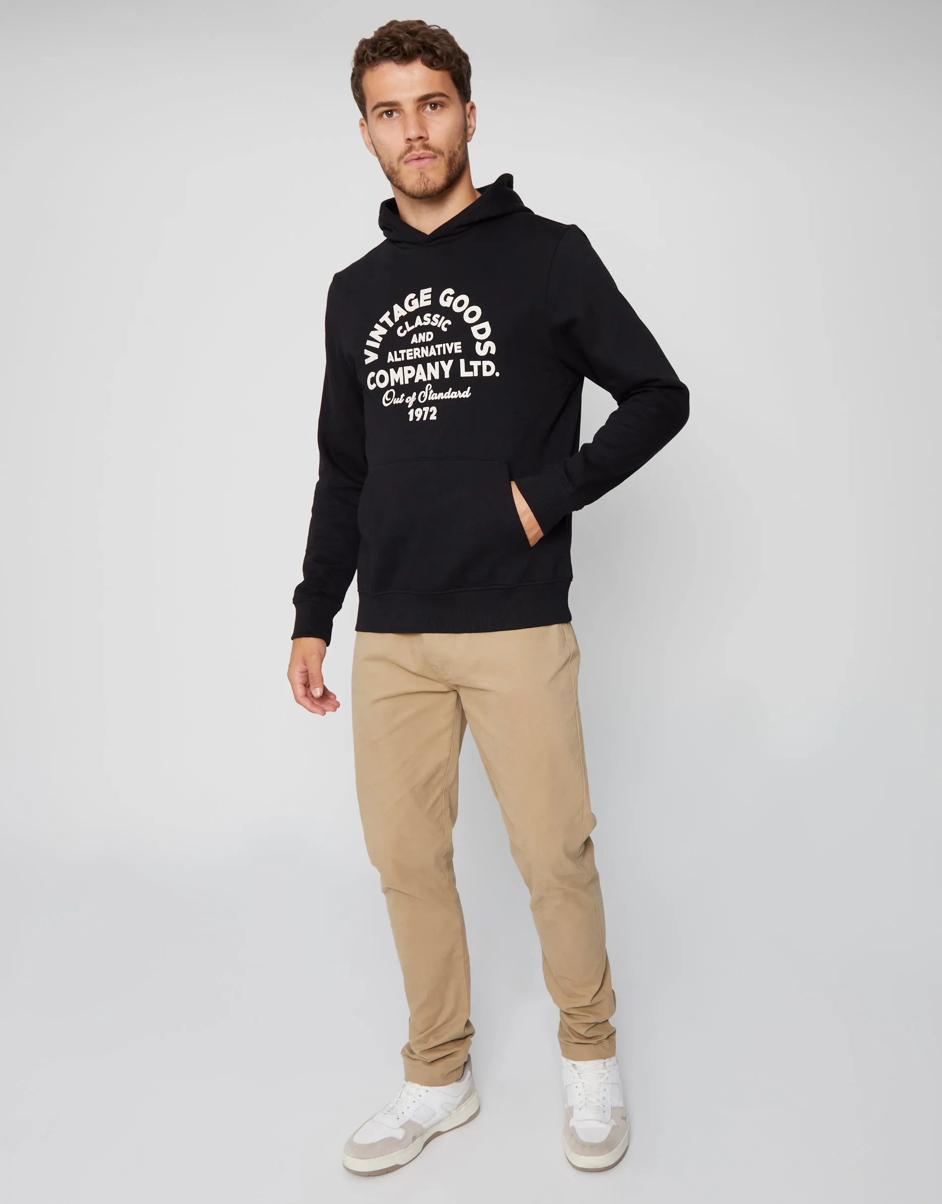 Men's Black Vintage Graphic Hoodie sold by Threadbare product image thumbnail 3