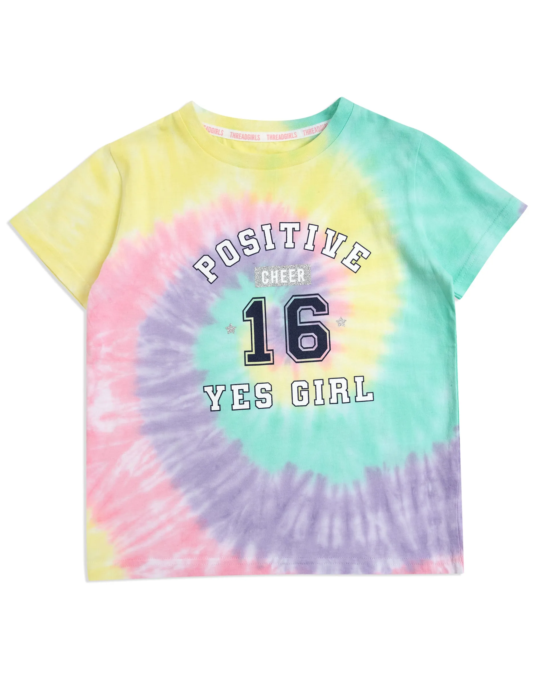 Girls' Pink Tie Dye Short Pyjamas With Scrunchie (3-Piece Set) sold by Threadbare product image thumbnail 2
