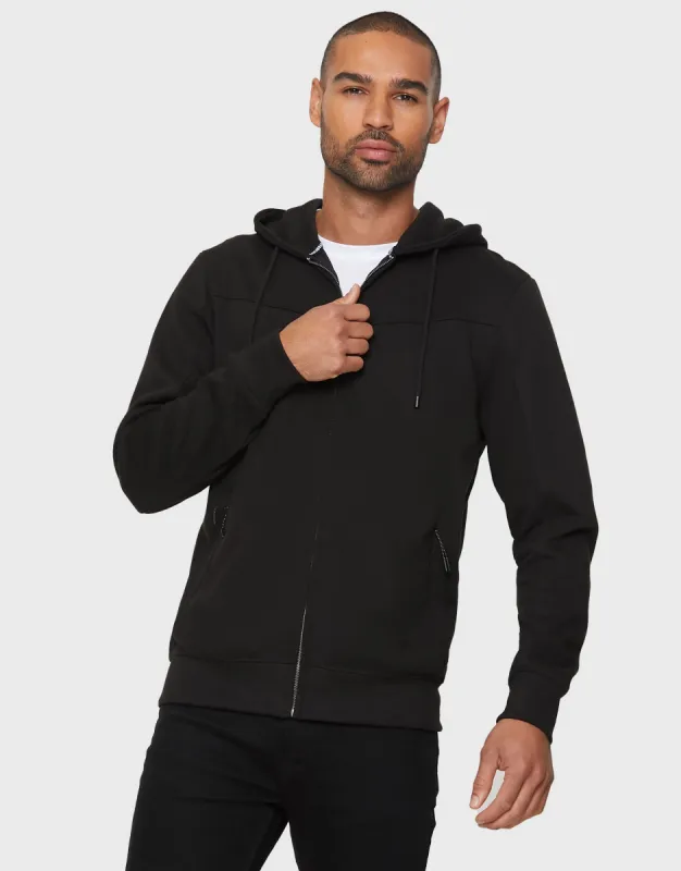 Men's Black Fleece Zip-Through Hoodie sold by Threadbare