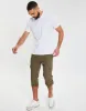 Men's Khaki 3/4 Length Linen Blend Cargo Trousers sold by Threadbare