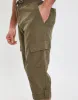 Men's Khaki 3/4 Length Linen Blend Cargo Trousers sold by Threadbare