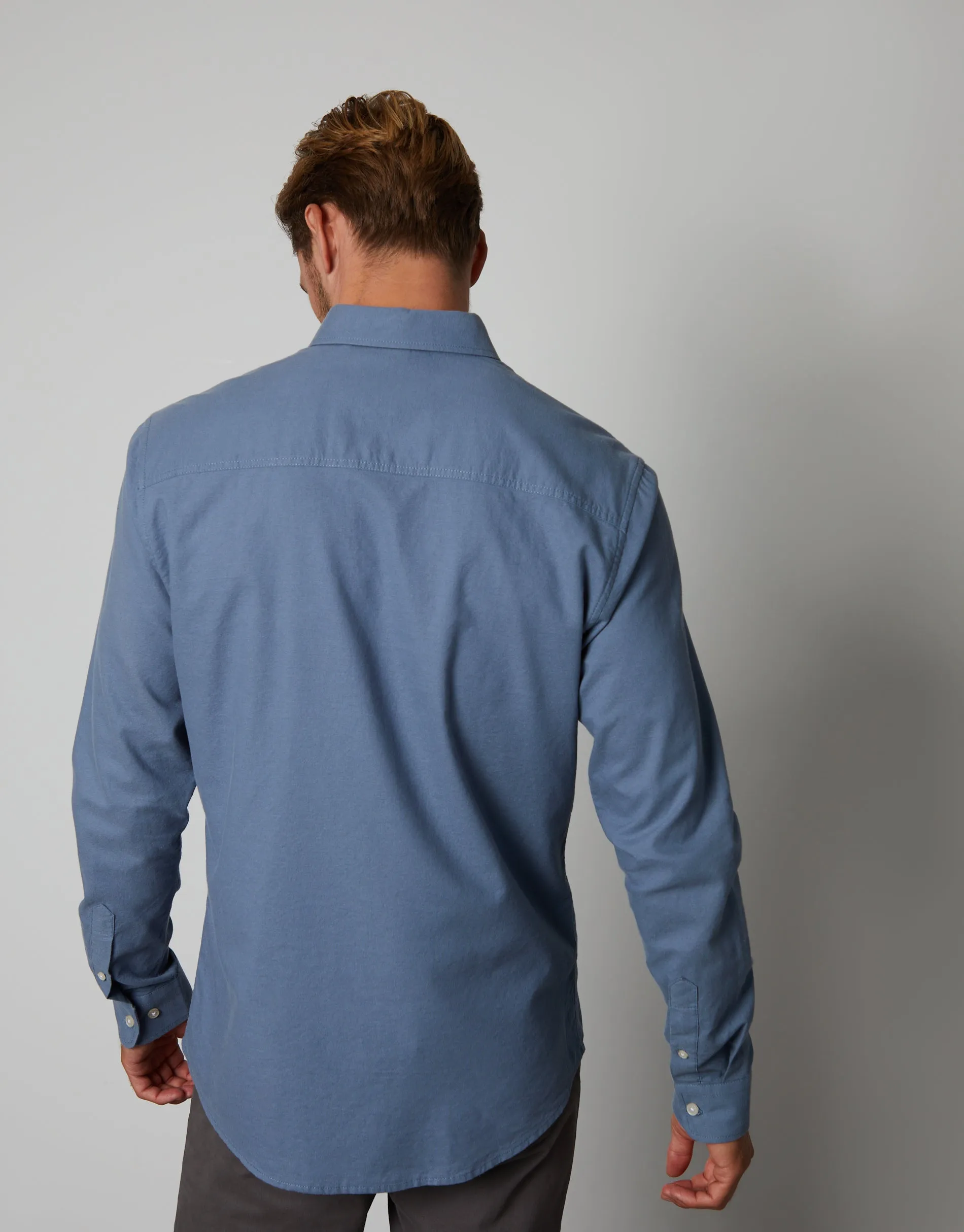 Denim Blue Cotton Long Sleeve Shirt sold by Threadbare product image thumbnail 2