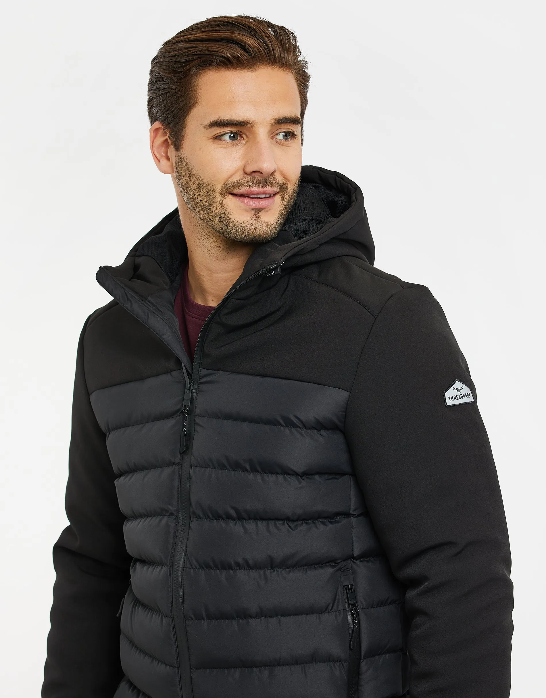 Men's Black Lightweight Padded Jacket sold by Threadbare product image thumbnail 4