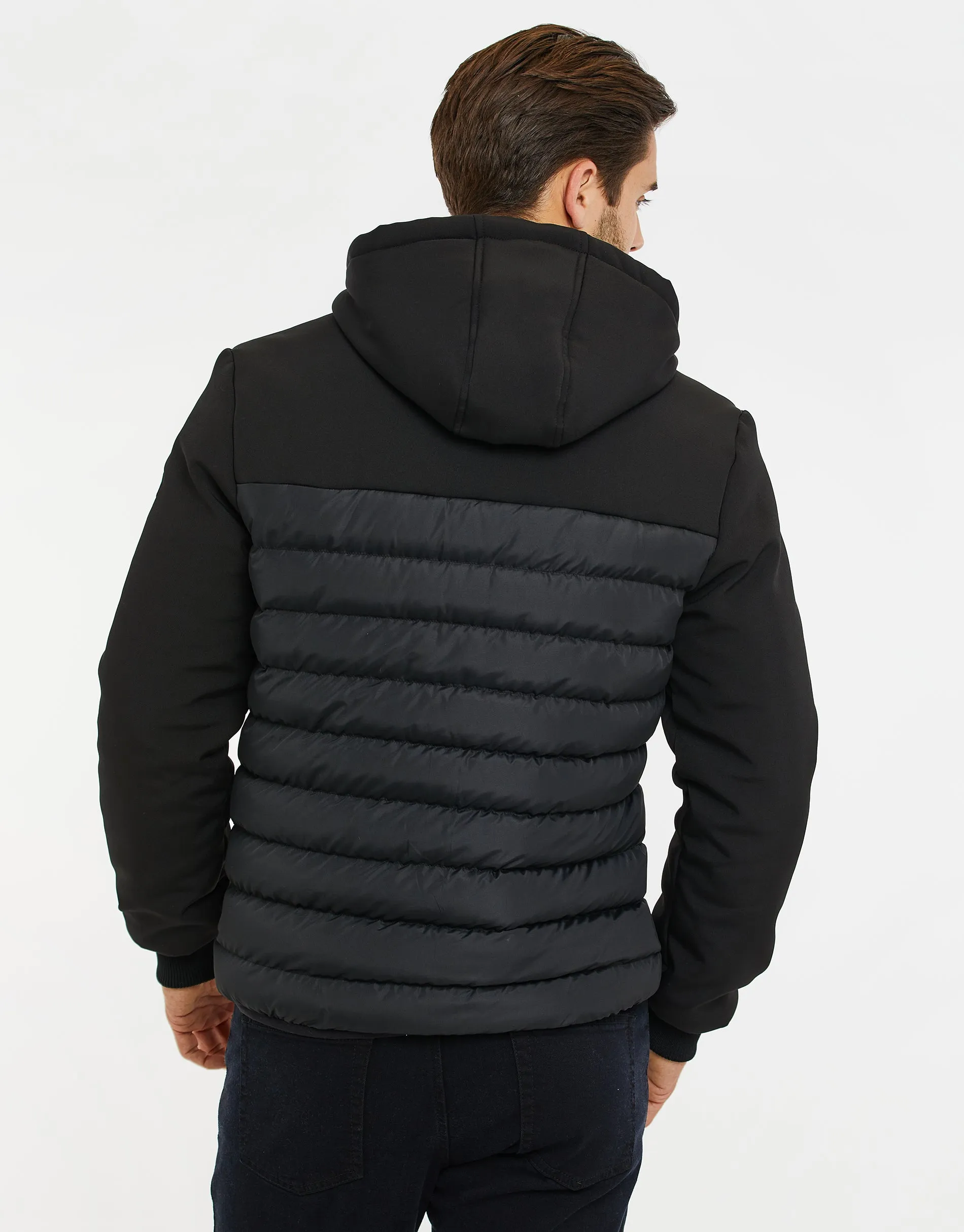 Men's Black Lightweight Padded Jacket sold by Threadbare product image thumbnail 2