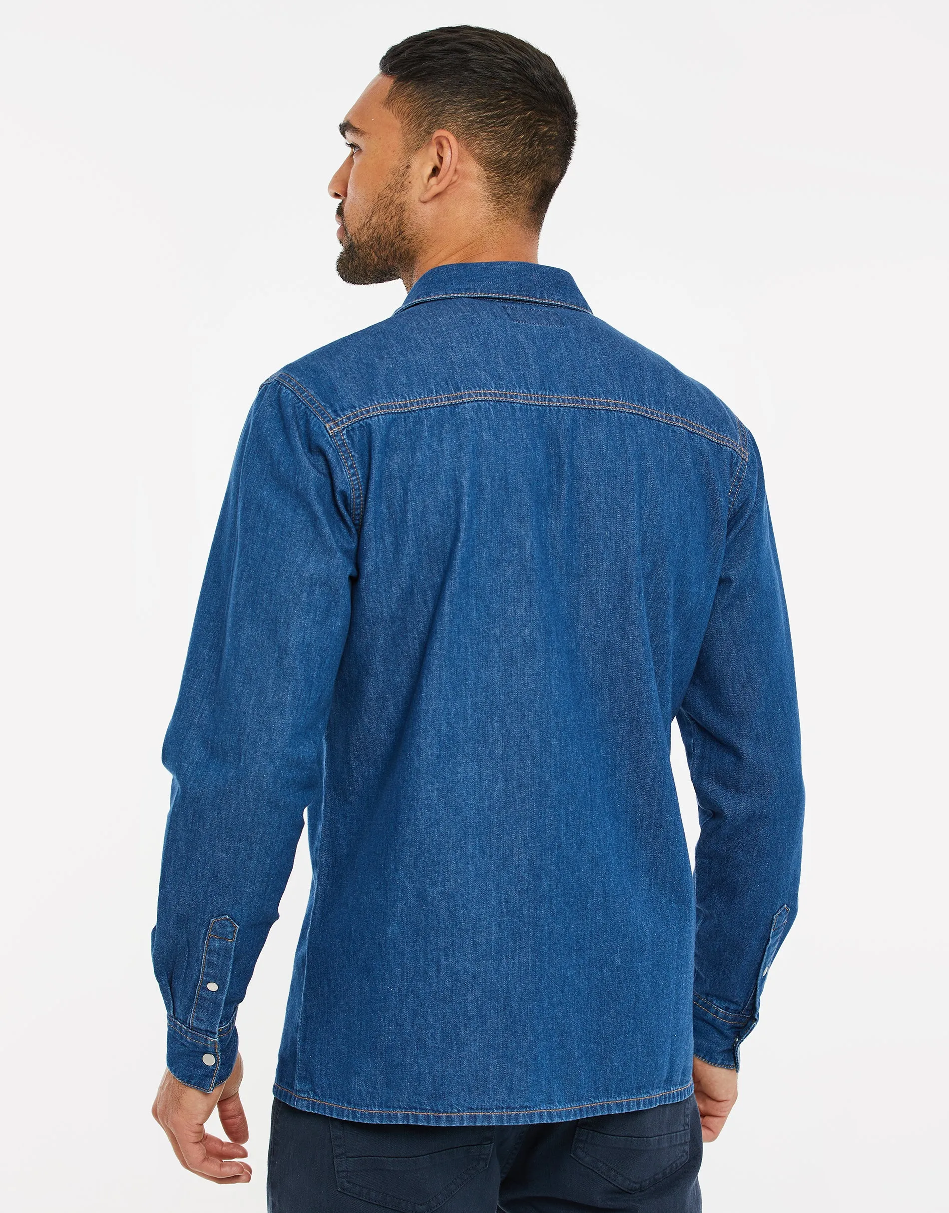 Men's Blue Denim Shirt sold by Threadbare product image thumbnail 2