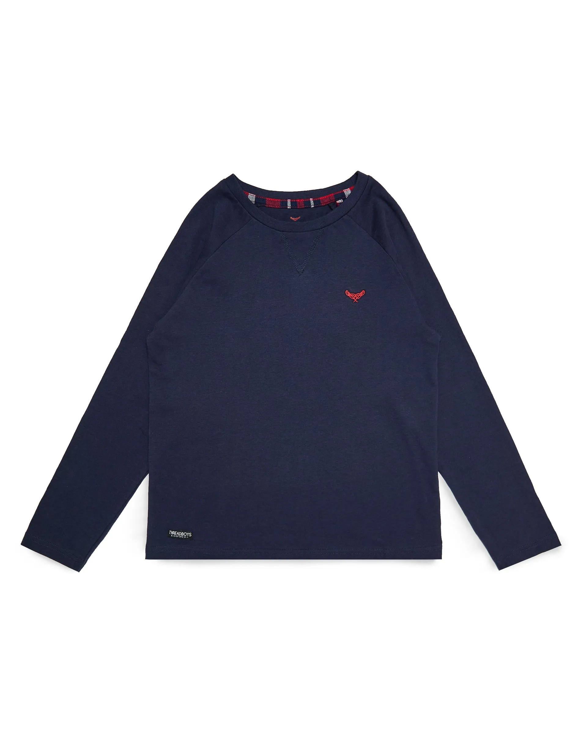 Boys' Navy & Red Check Print Pyjamas (2-Piece Set) sold by Threadbare product image thumbnail 3