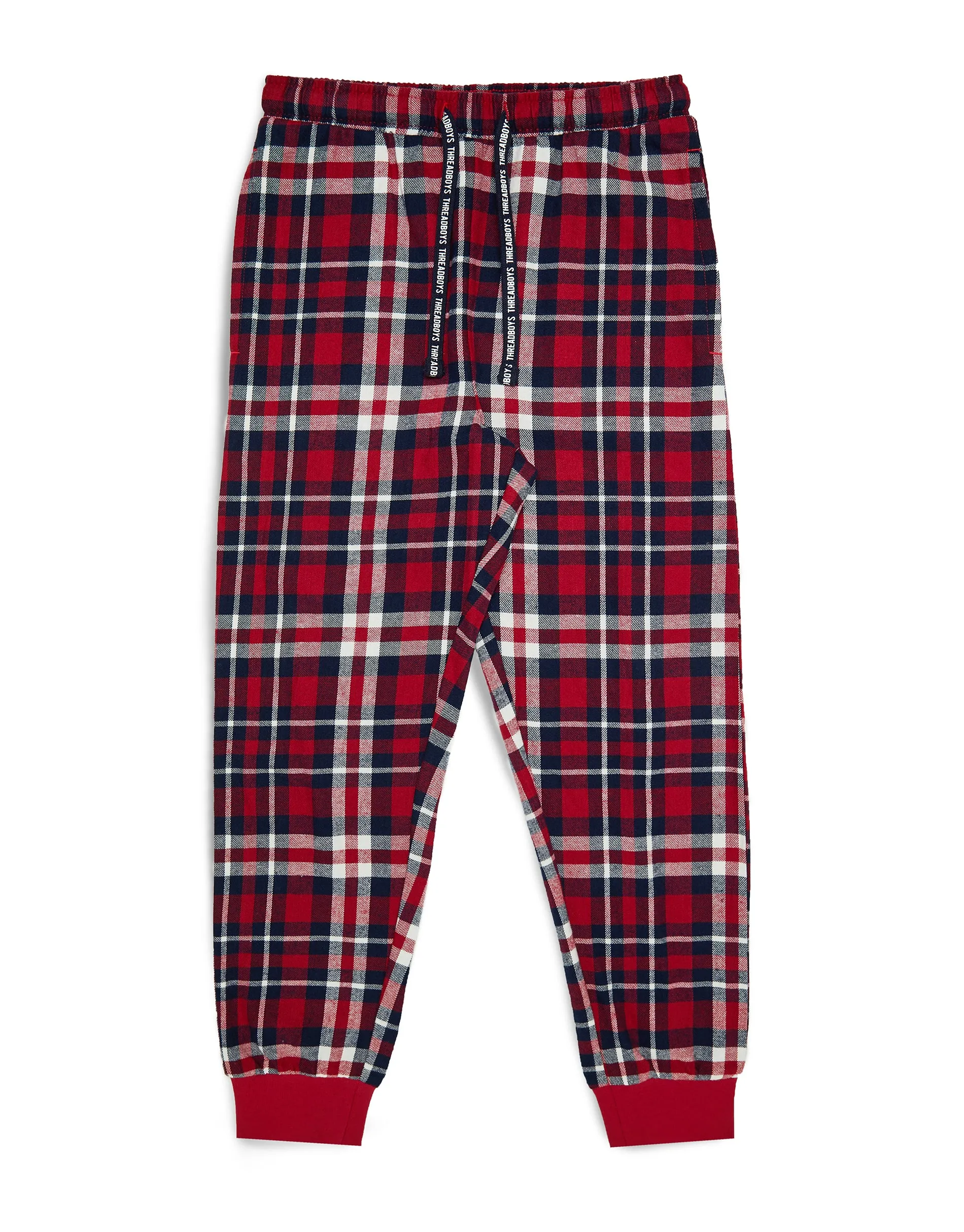 Boys' Navy & Red Check Print Pyjamas (2-Piece Set) sold by Threadbare product image thumbnail 4