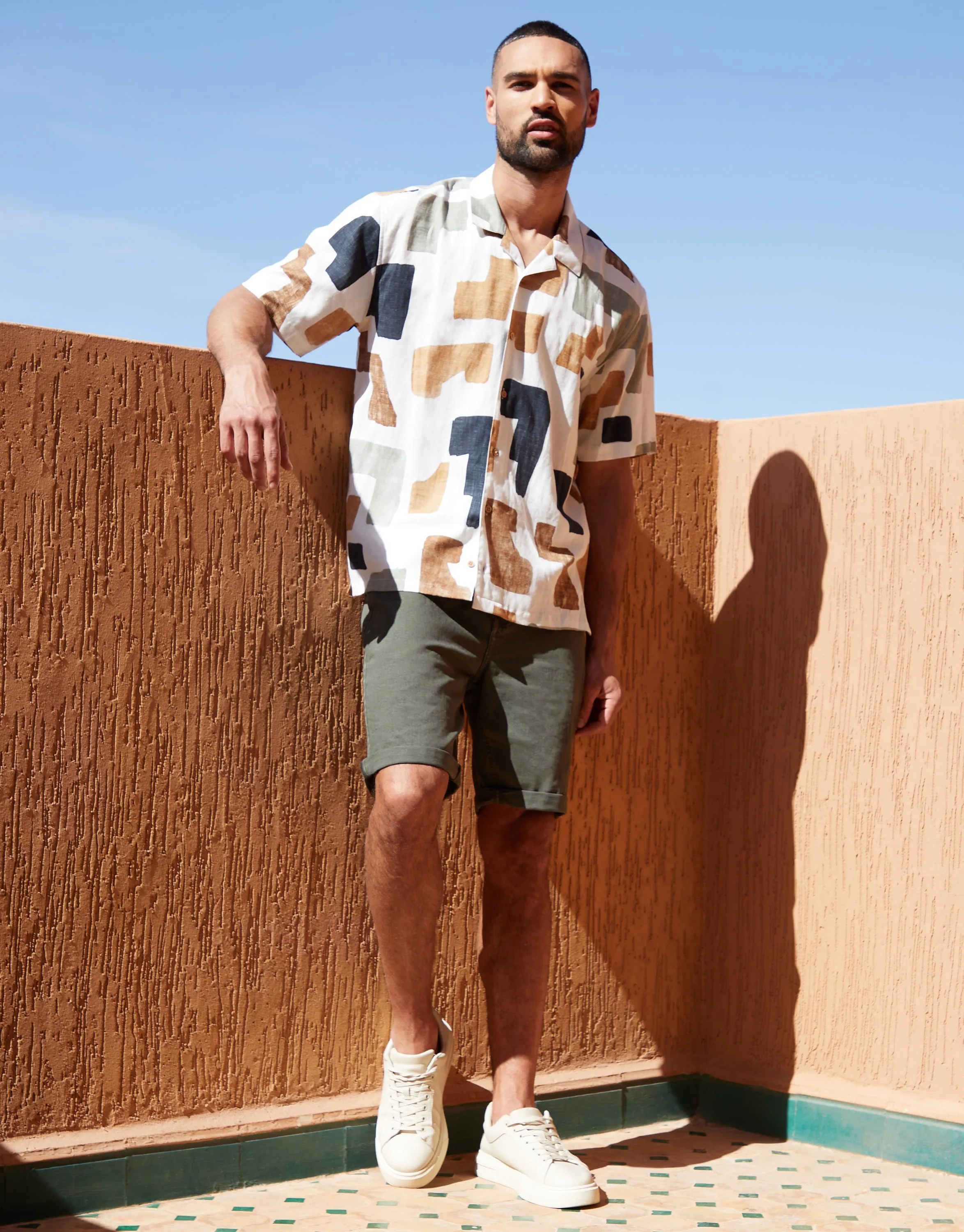 Threadbare Men's Khaki Green Overdyed Denim Shorts sold by Threadbare product image thumbnail 3