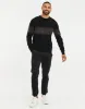 Men's Black Colourblock Crew Neck Jumper sold by Threadbare