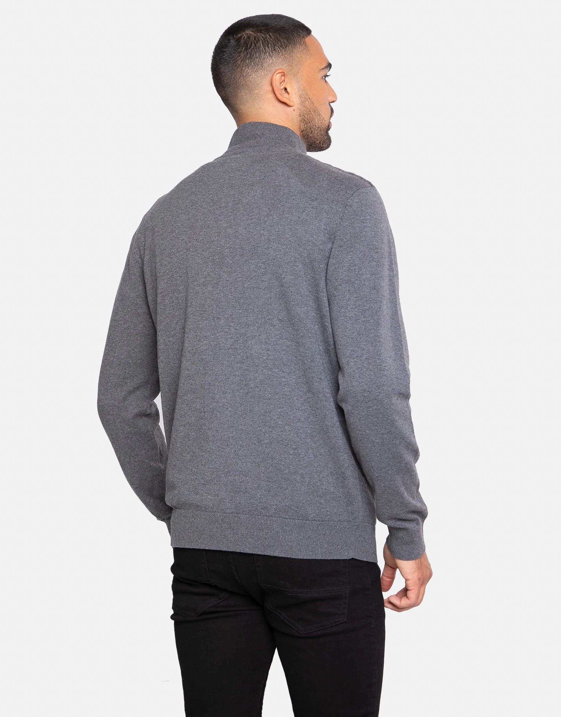 Men's Grey Zip Neck Jumper sold by Threadbare product image thumbnail 2