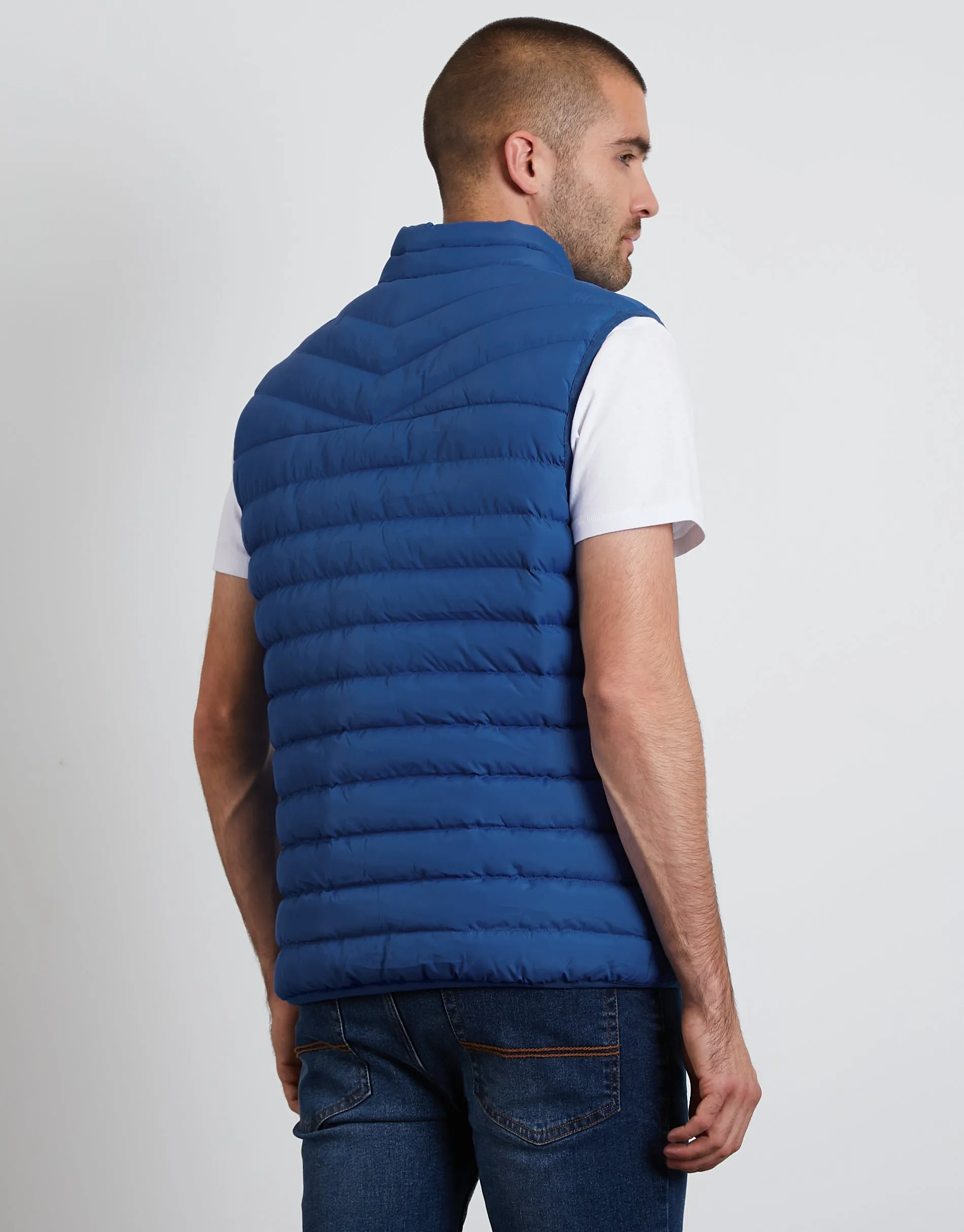 Men's Royal Blue Padded Gilet sold by Threadbare product image thumbnail 3