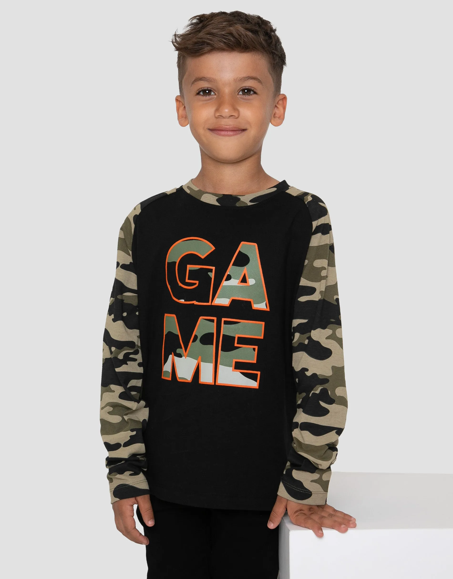 Boys' Camo Long Sleeve T-Shirts (3 Pack) sold by Threadbare product image thumbnail 2