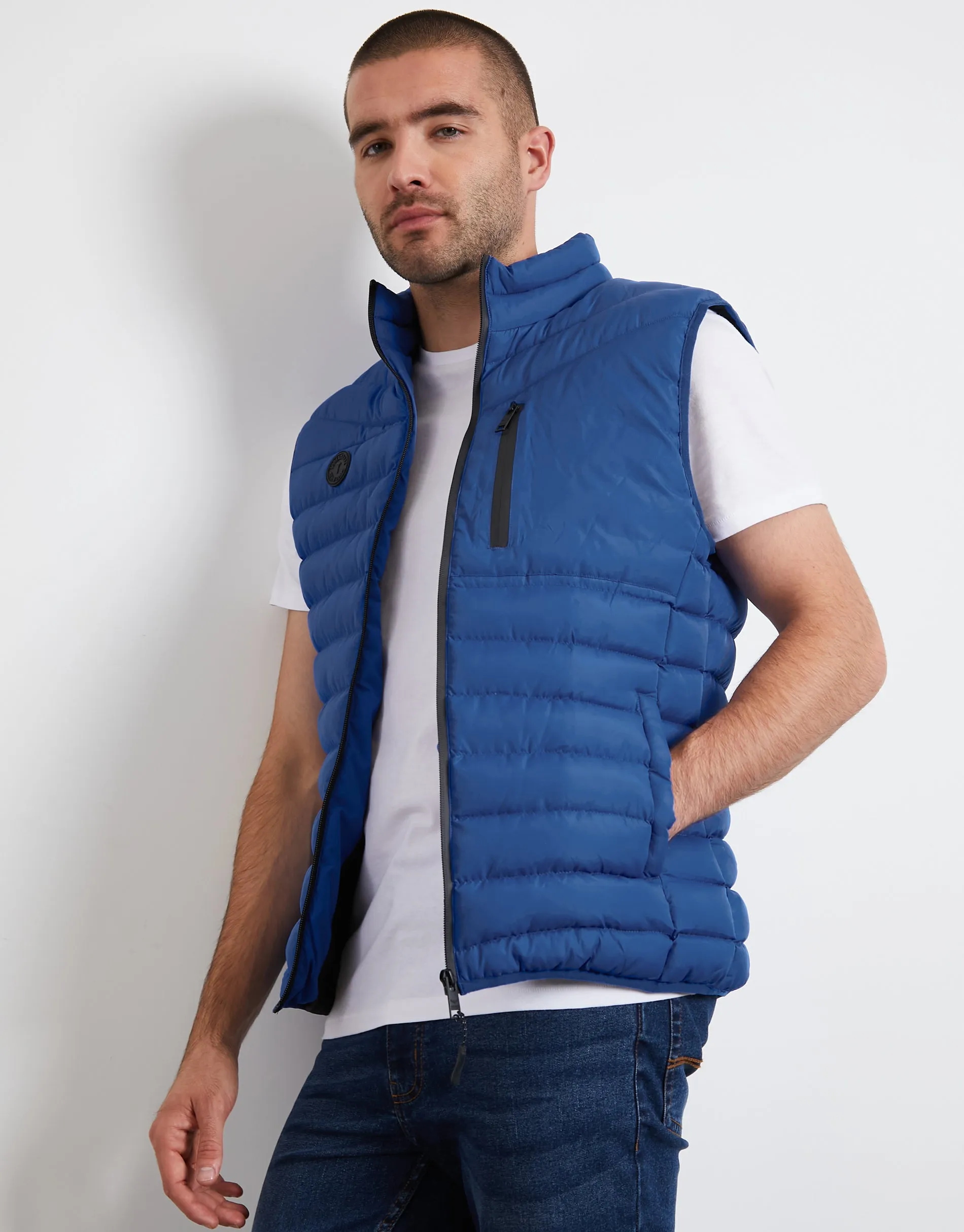 Men's Royal Blue Padded Gilet sold by Threadbare product image thumbnail 2