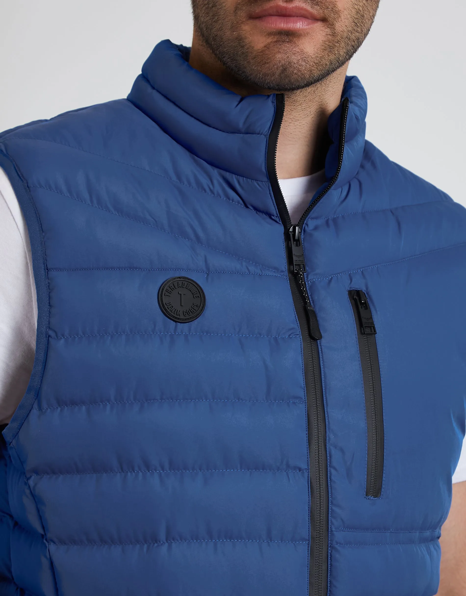 Men's Royal Blue Padded Gilet sold by Threadbare product image thumbnail 5