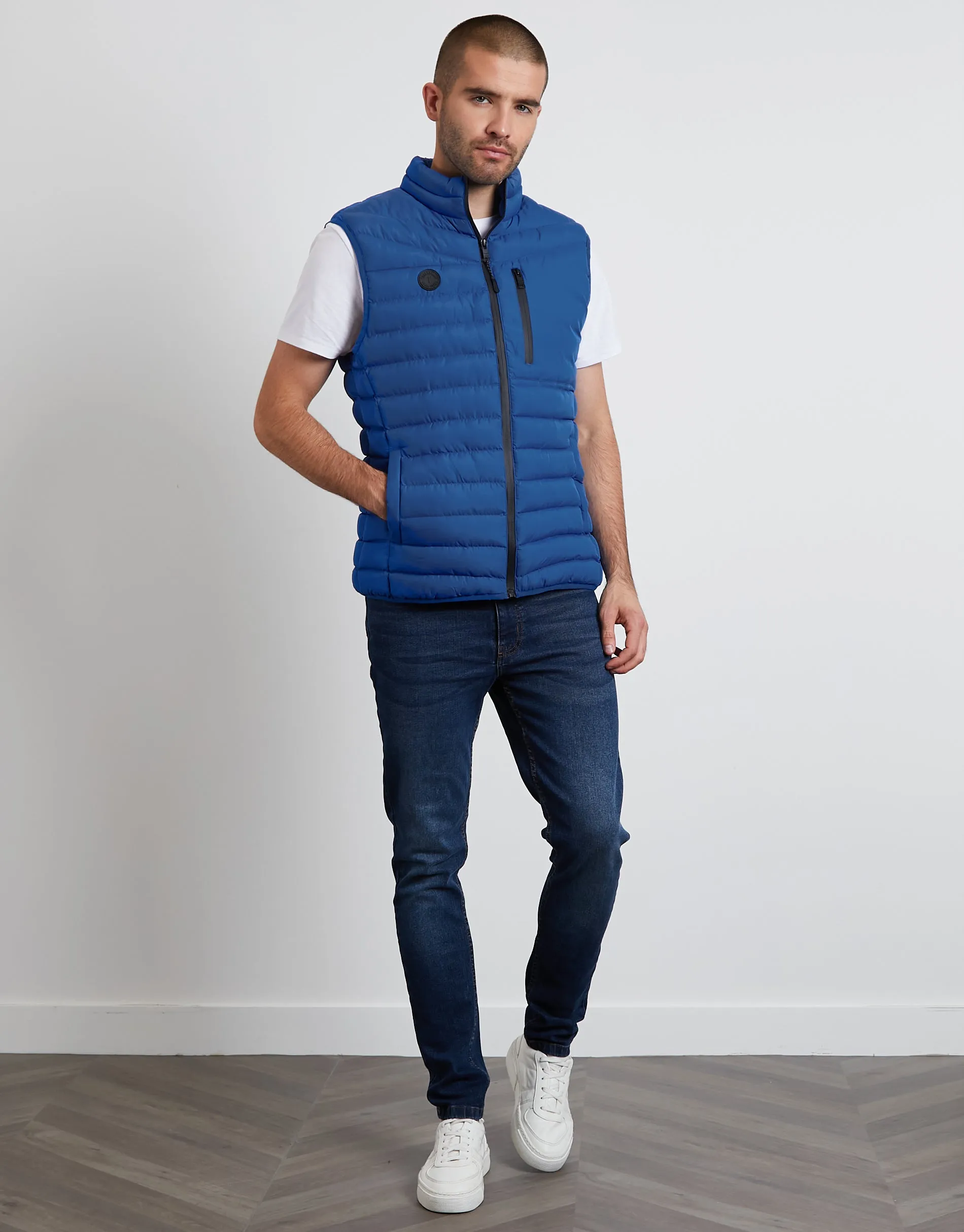 Men's Royal Blue Padded Gilet sold by Threadbare product image thumbnail 4