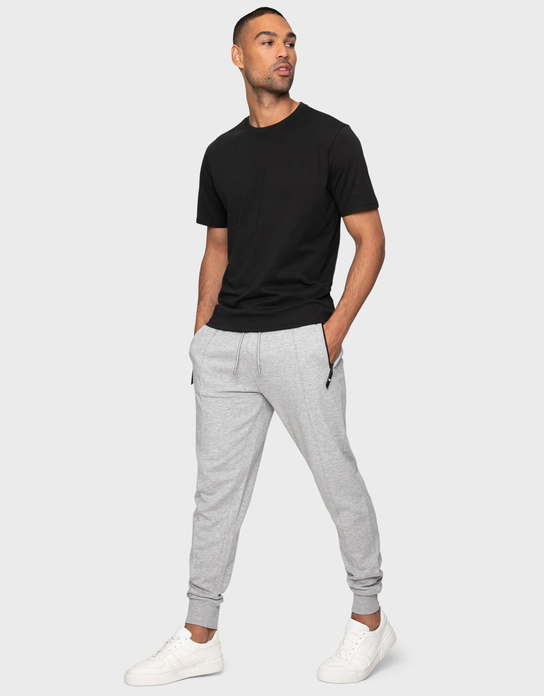 Men's Grey Marl Fleece Joggers sold by Threadbare product image thumbnail 3