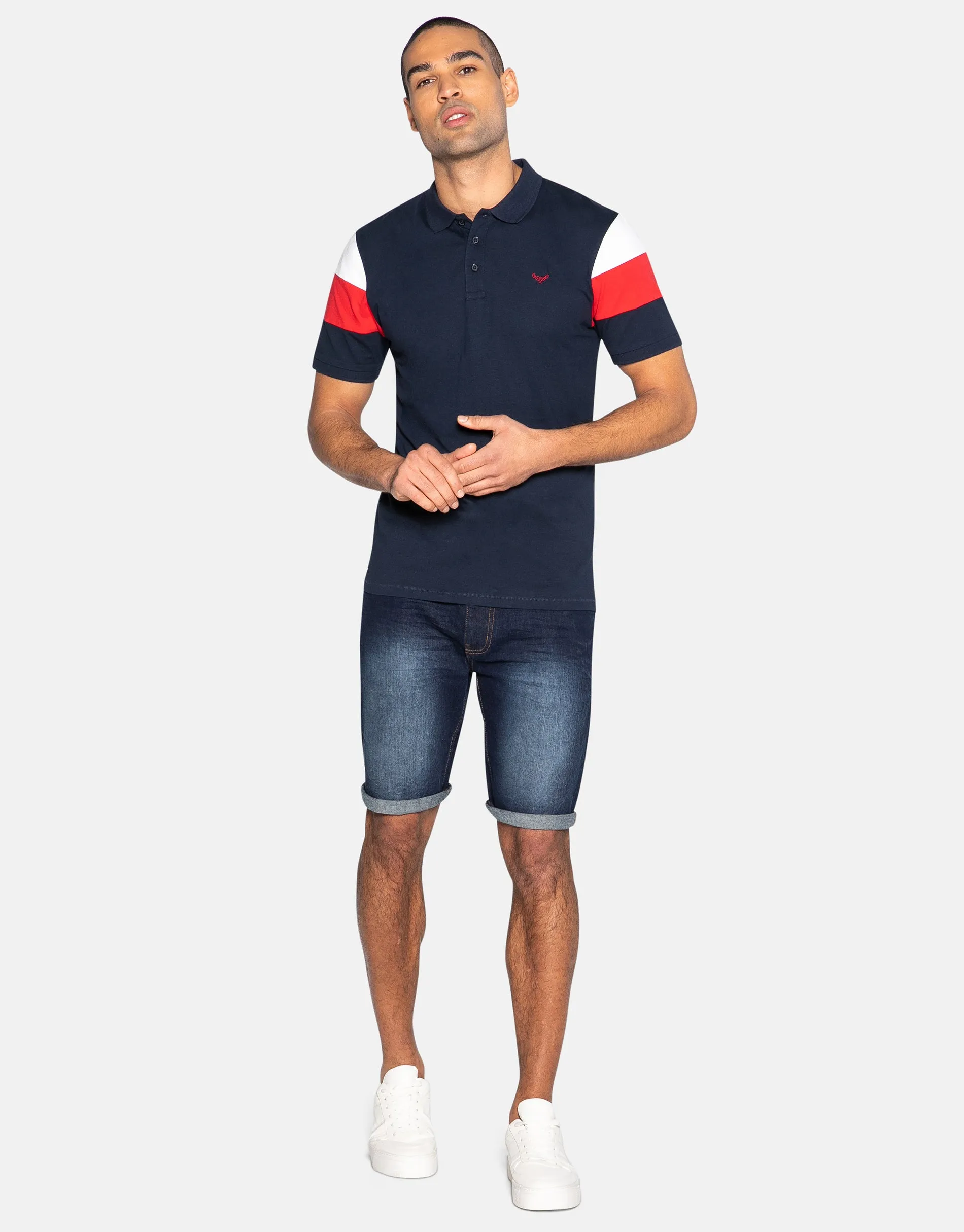 Men's Navy Short Sleeve Polo Shirt sold by Threadbare product image thumbnail 3