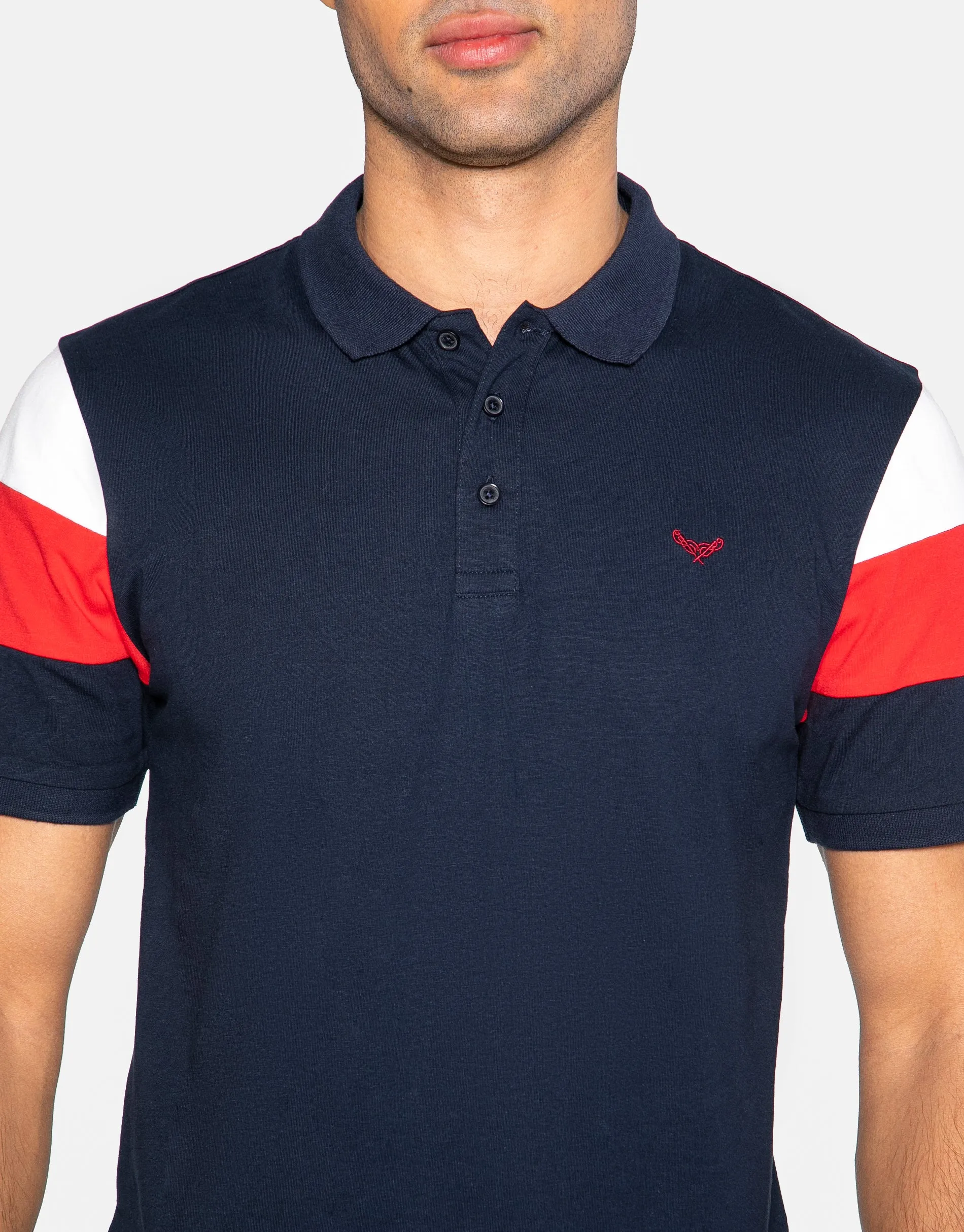 Men's Navy Short Sleeve Polo Shirt sold by Threadbare product image thumbnail 4