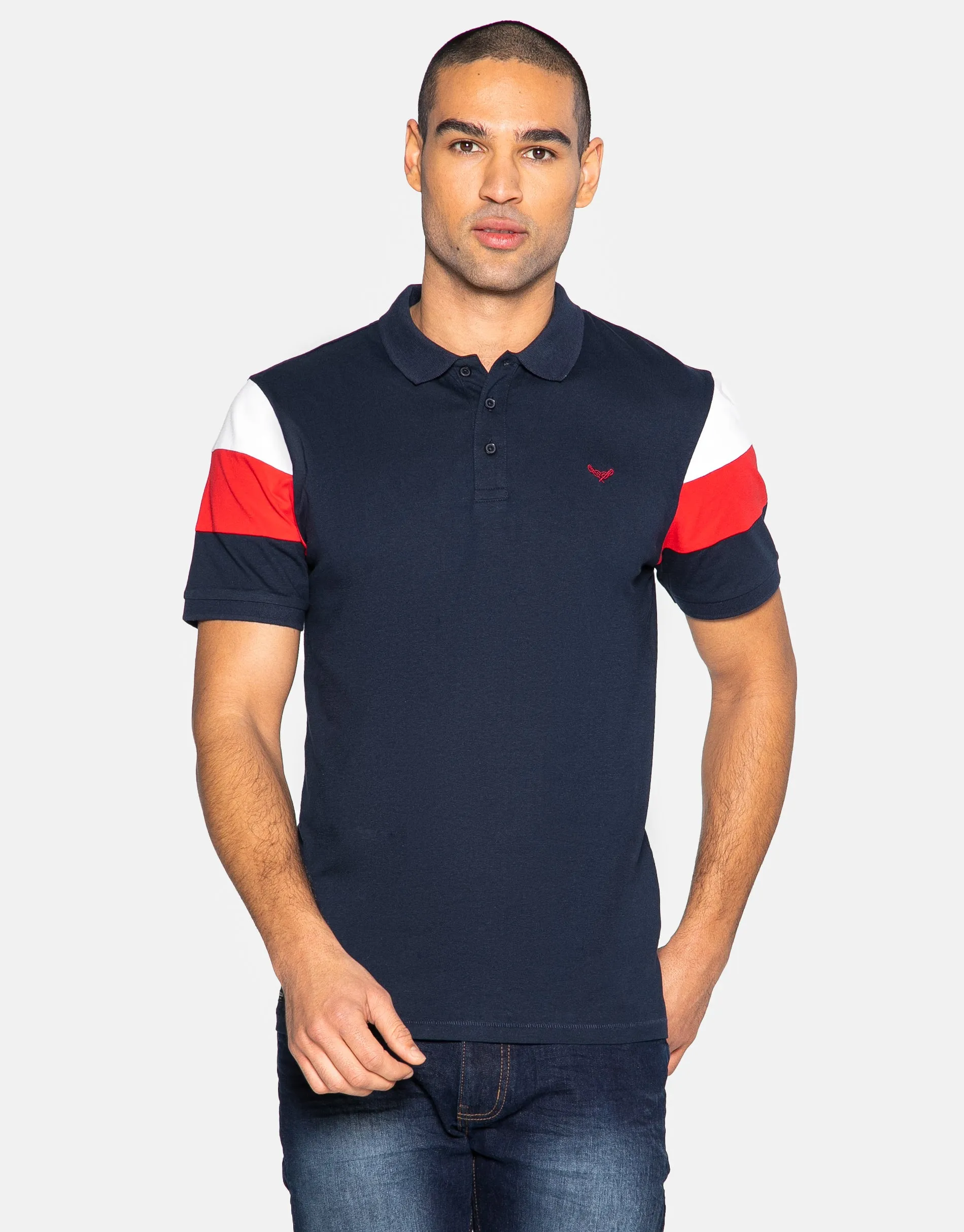 Men's Navy Short Sleeve Polo Shirt sold by Threadbare