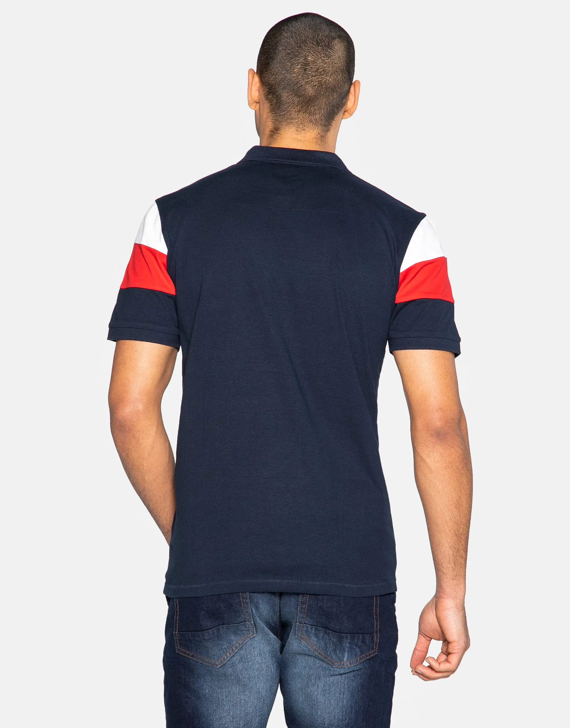 Men's Navy Short Sleeve Polo Shirt sold by Threadbare product image thumbnail 2