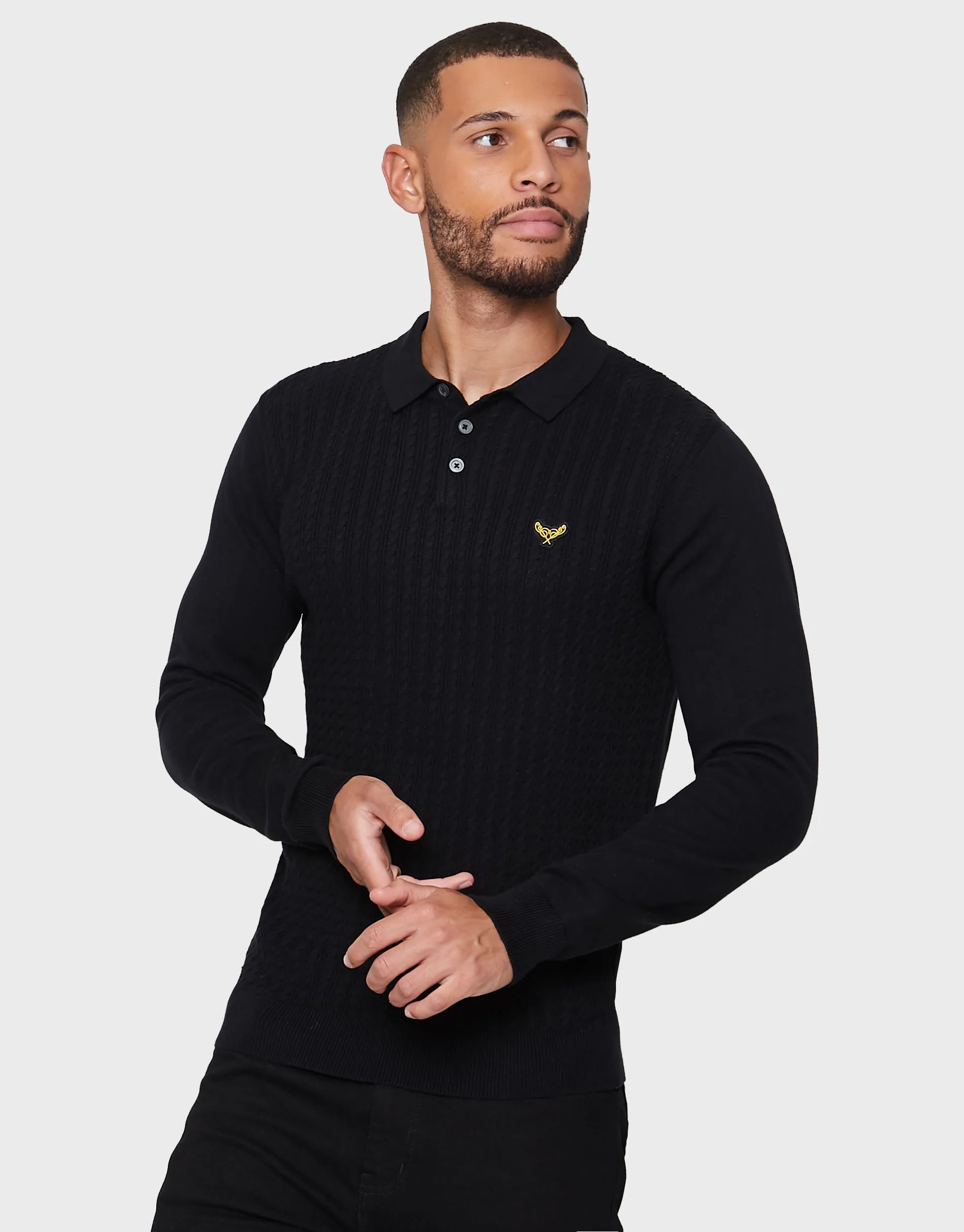 Men's Black Polo Neck Jumper sold by Threadbare