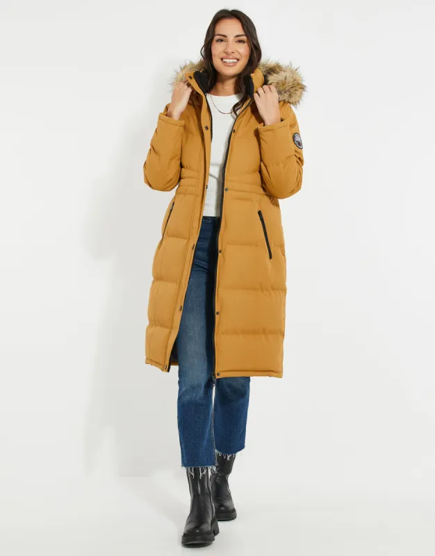 Women's Mustard Longline Parka Jacket sold by Threadbare