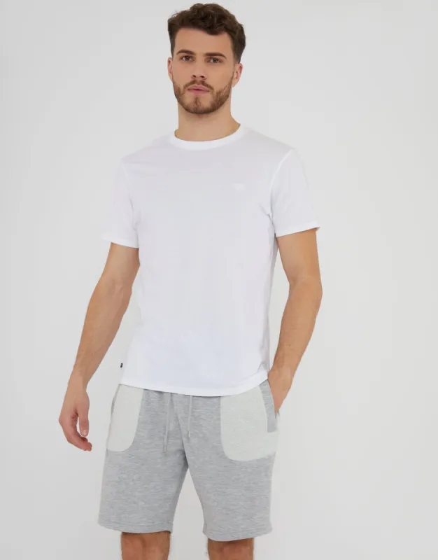 Grey Marl Contrast Panel Pocket Sweat Shorts sold by Threadbare