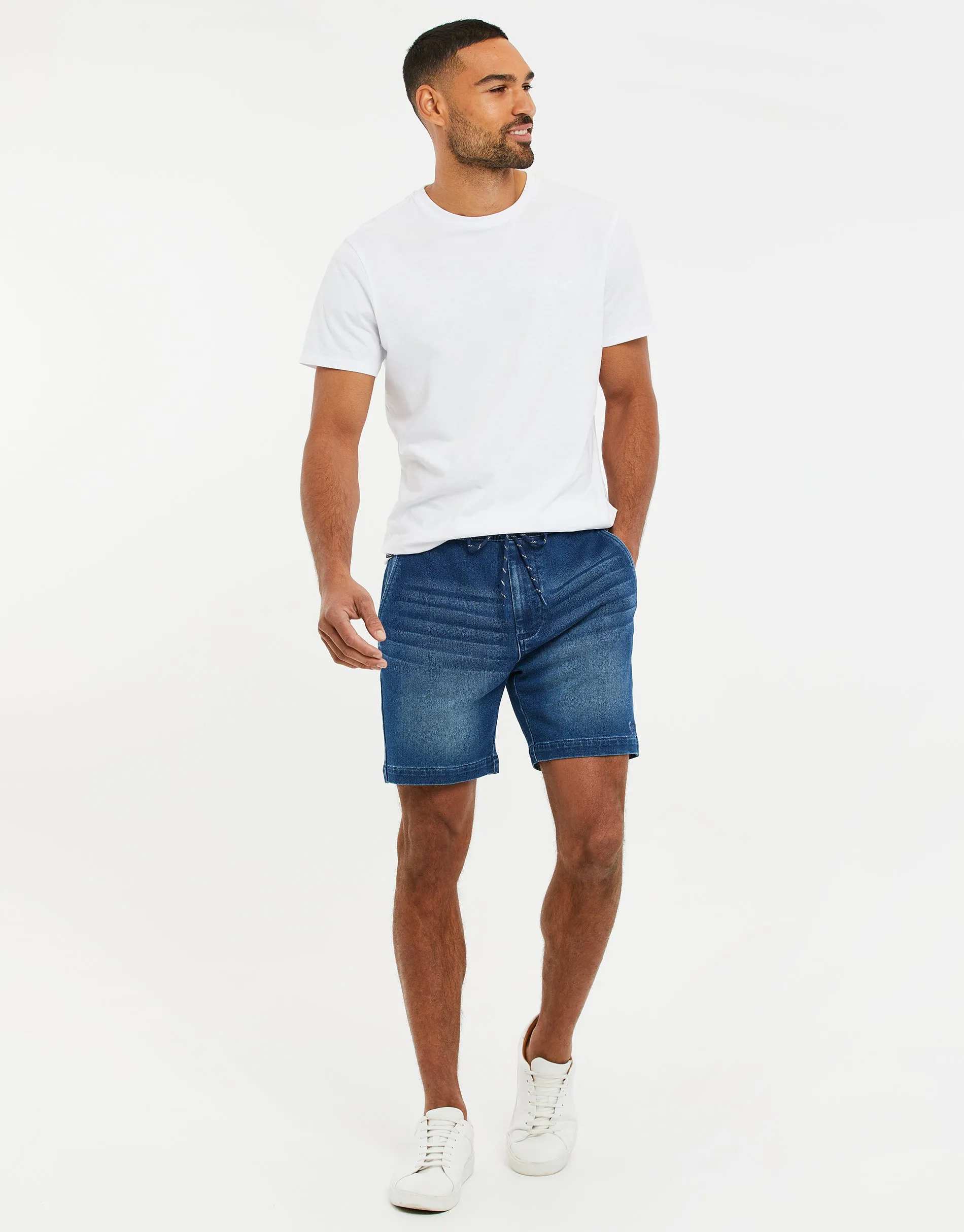 Men's Light Wash Denim Shorts sold by Threadbare product image thumbnail 3