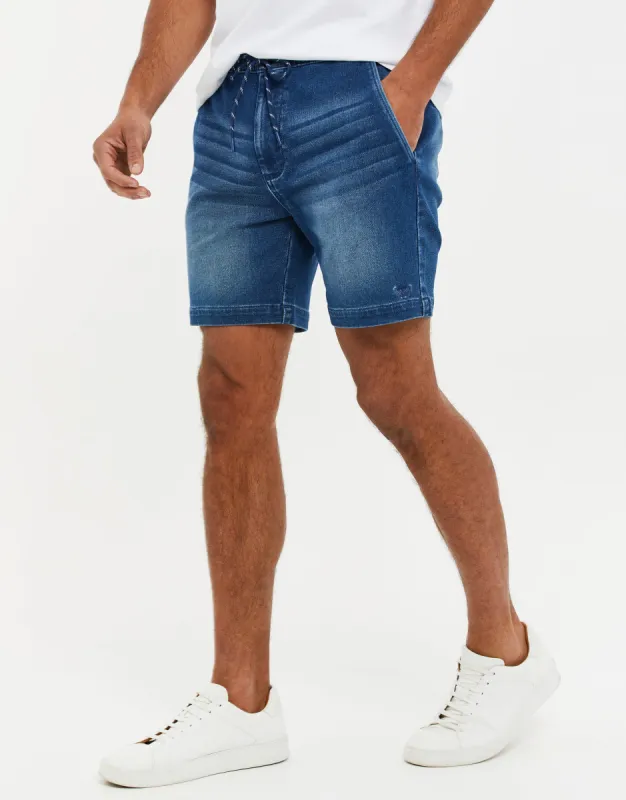 Men's Light Wash Denim Shorts sold by Threadbare