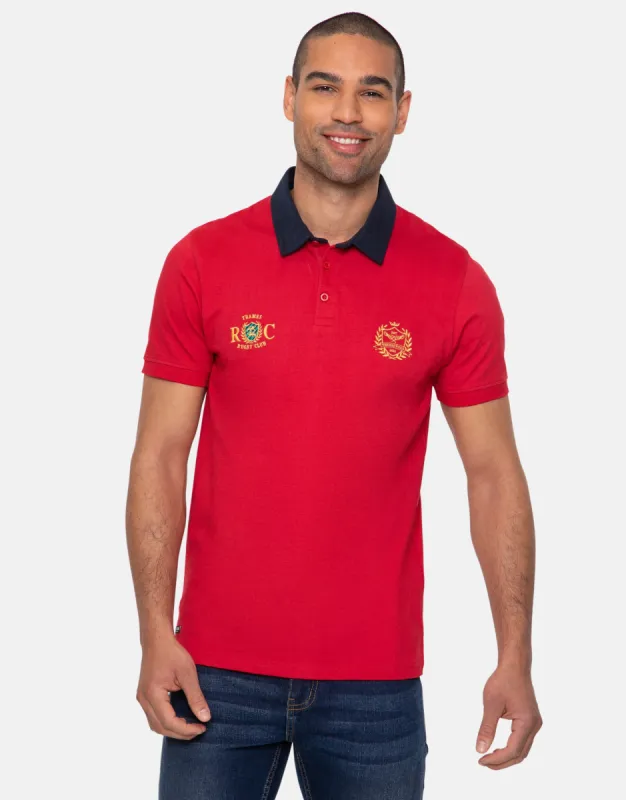 Men's Red Short Sleeve Rugby Shirt sold by Threadbare