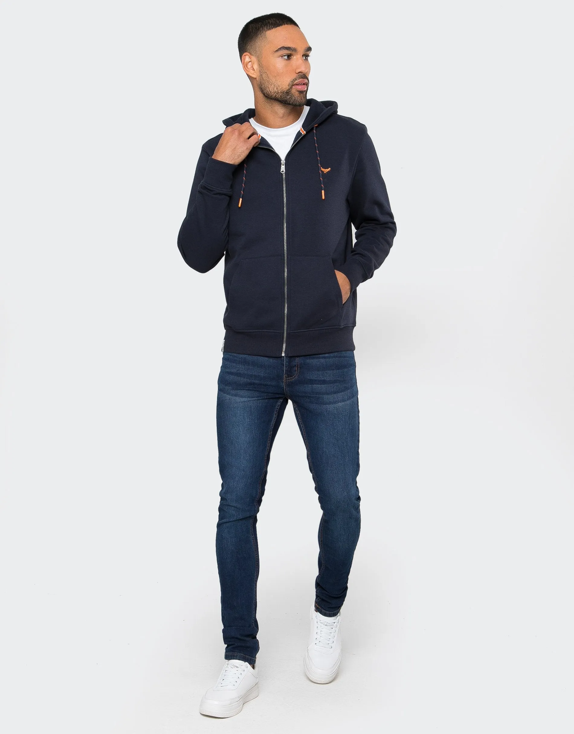 Navy Zip-Through Hoodie sold by Threadbare product image thumbnail 3