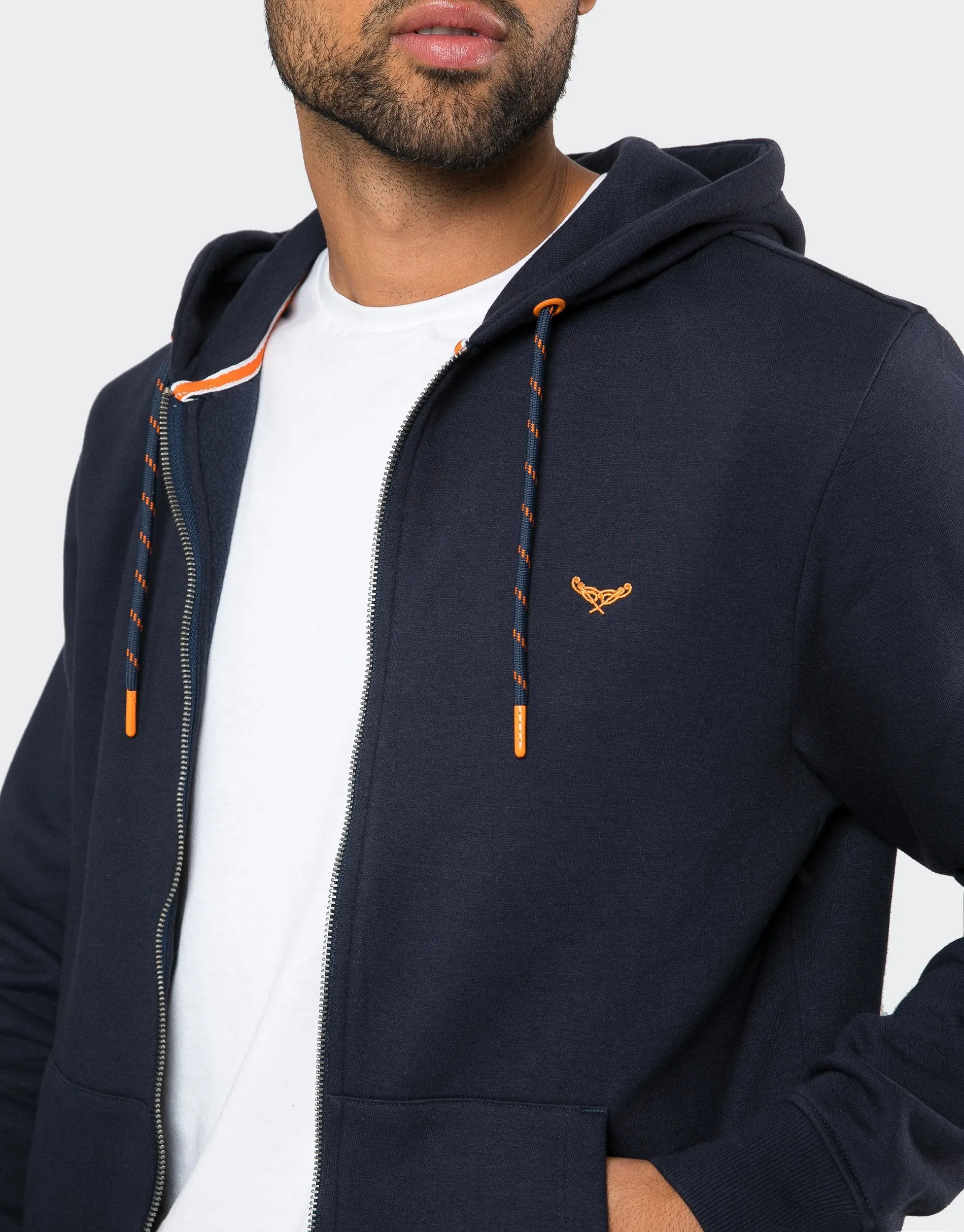 Navy Zip-Through Hoodie sold by Threadbare product image thumbnail 4