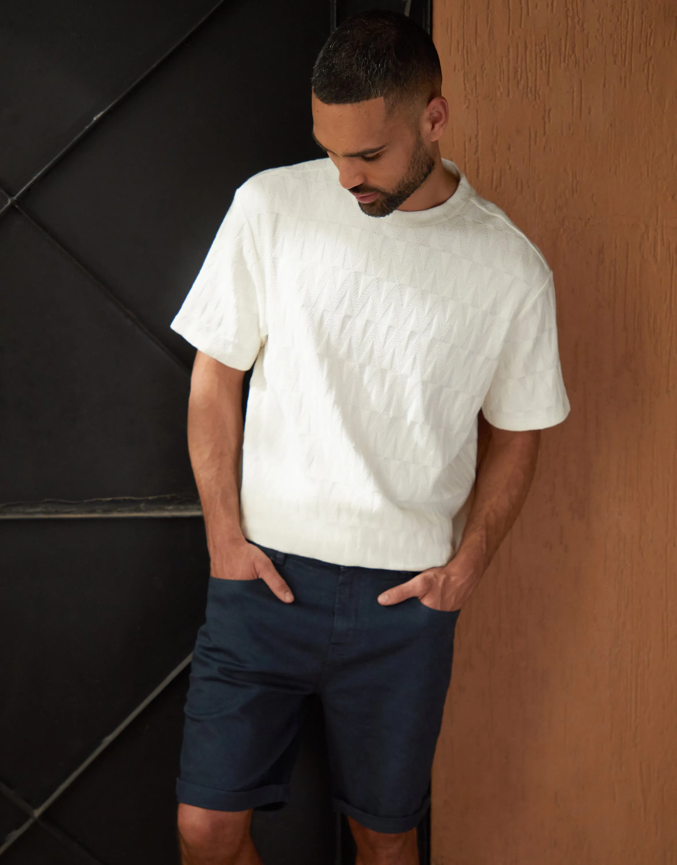 Men's Navy Overdyed Denim Shorts sold by Threadbare product image thumbnail 3