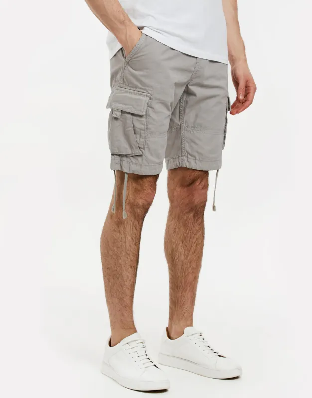 Men's Ice Grey Cargo Shorts sold by Threadbare