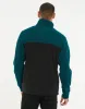 Teal Green & Black Colourblock Quarter Zip Fleece sold by Threadbare