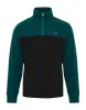 Teal Green & Black Colourblock Quarter Zip Fleece sold by Threadbare