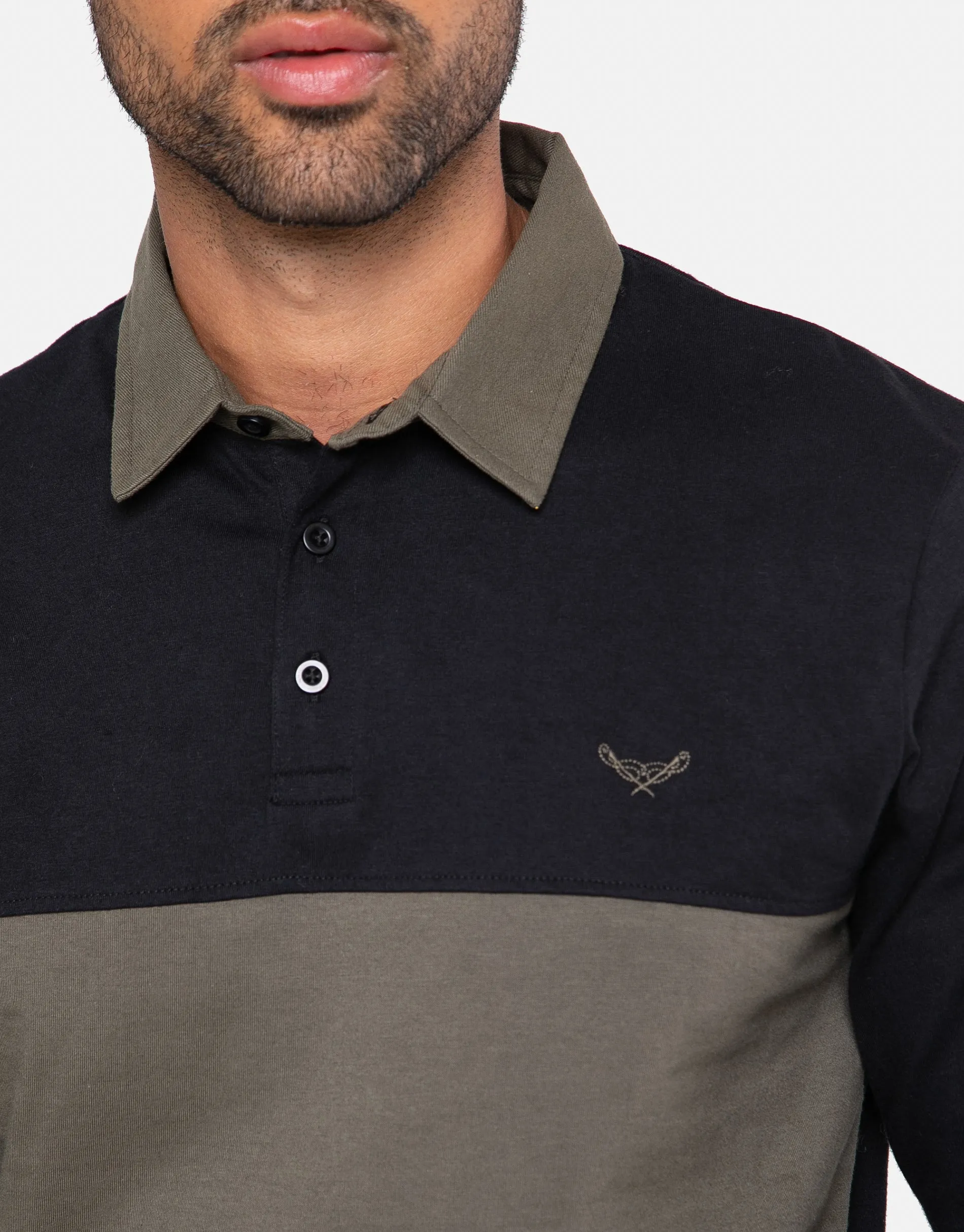 Men's Black Cotton Rugby Shirt sold by Threadbare product image thumbnail 4