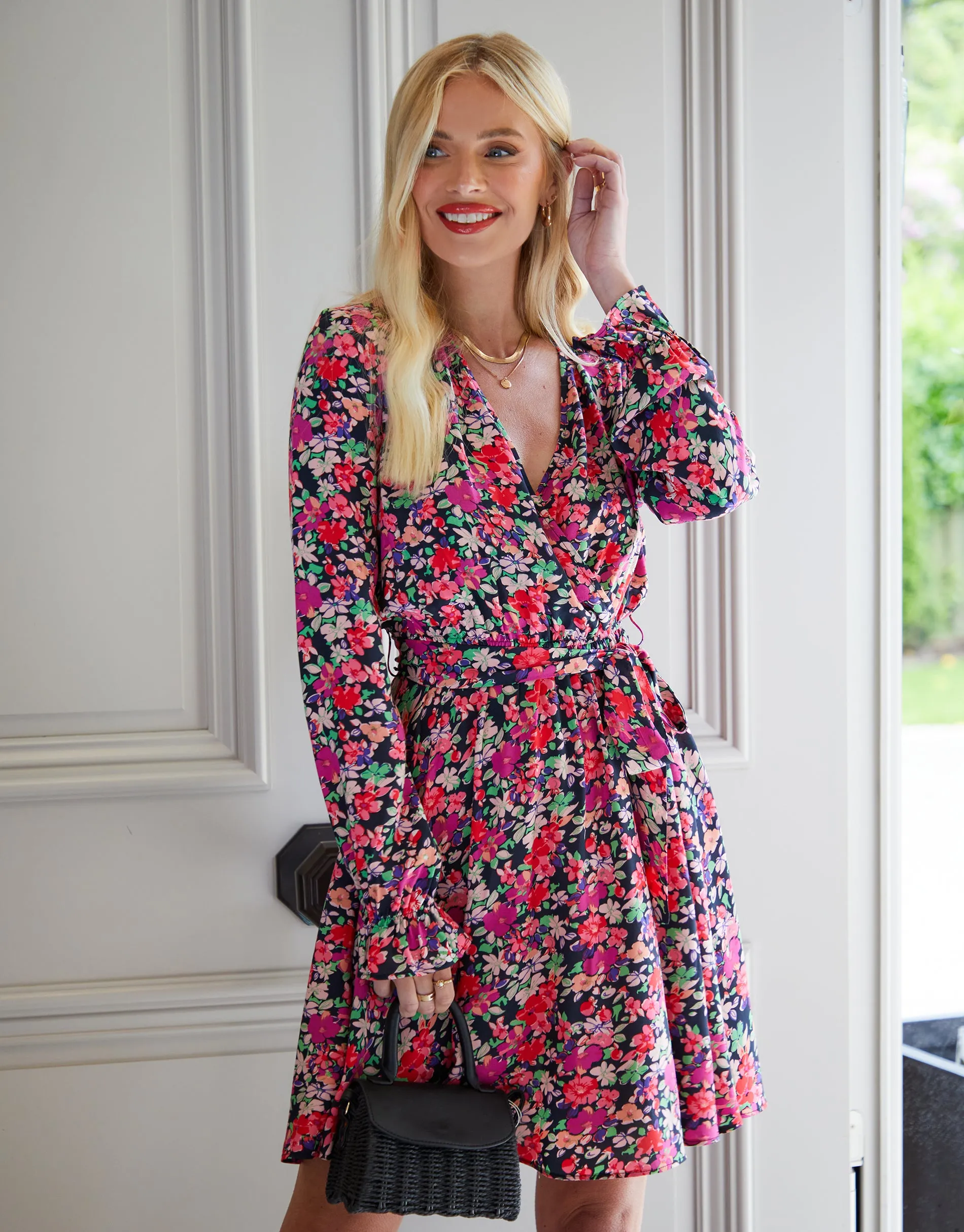 Women's Floral Print Mini Wrap Dress sold by Threadbare