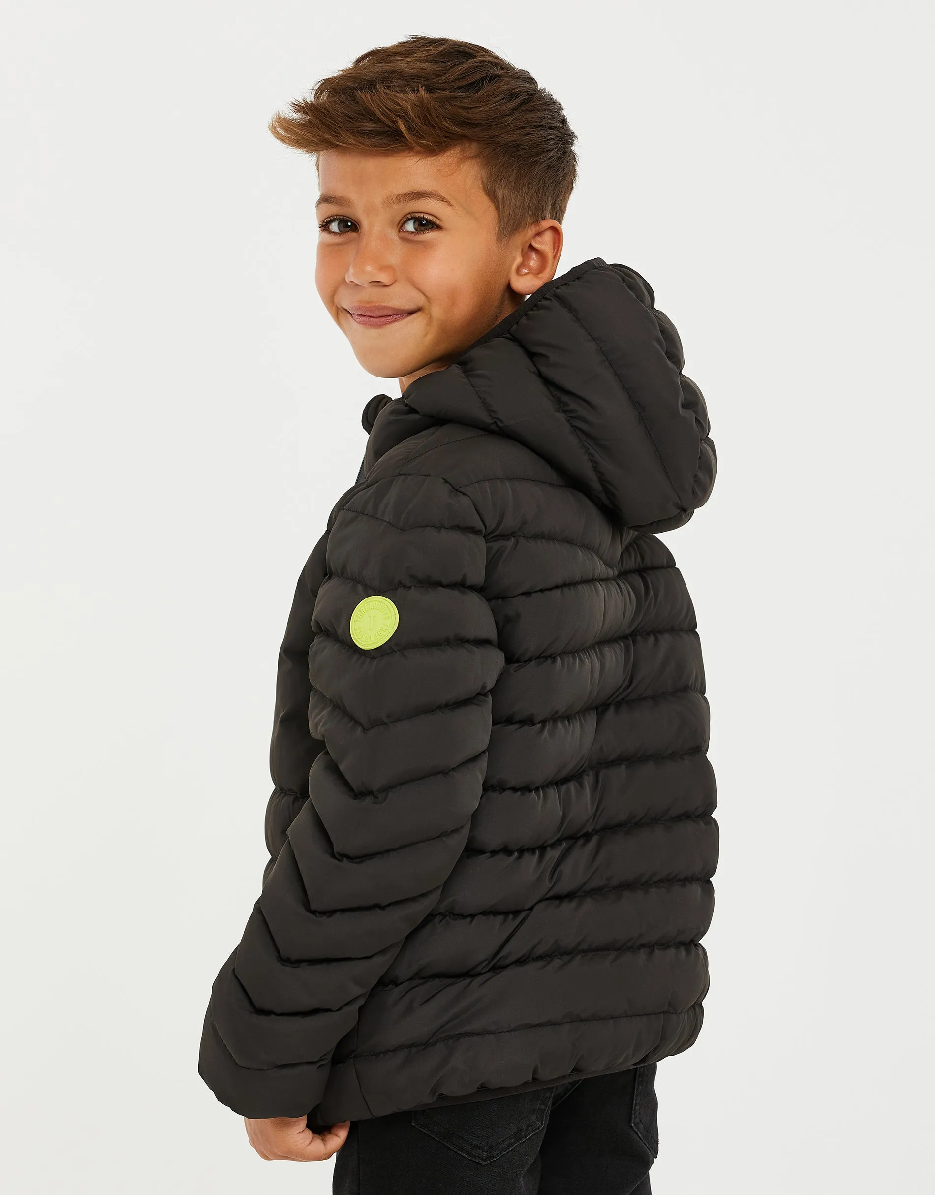 Boys' Black Puffer Jacket sold by Threadbare product image thumbnail 3