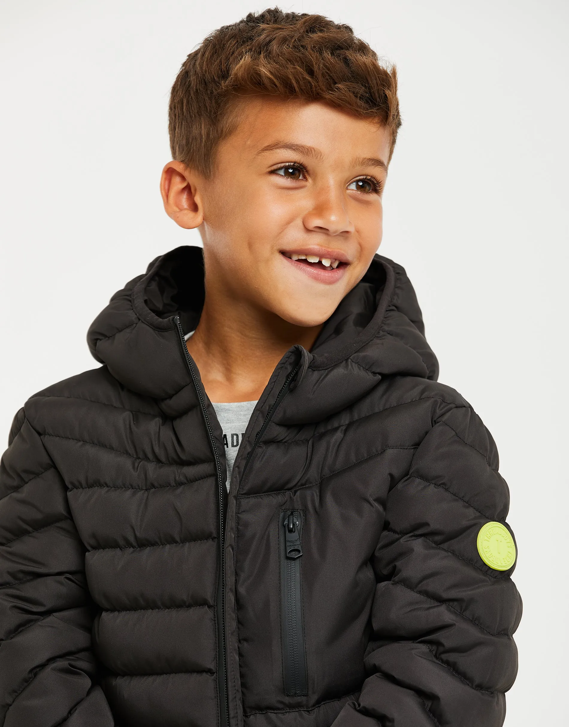 Boys' Black Puffer Jacket sold by Threadbare product image thumbnail 4